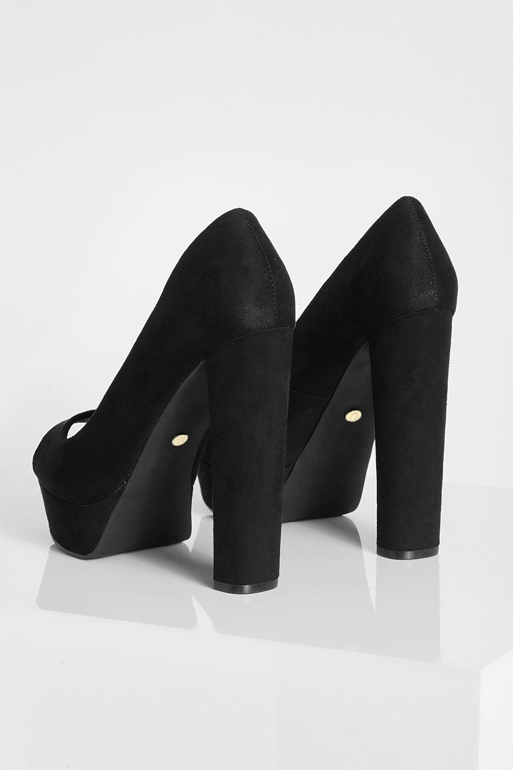 Black platform court shoes uk online