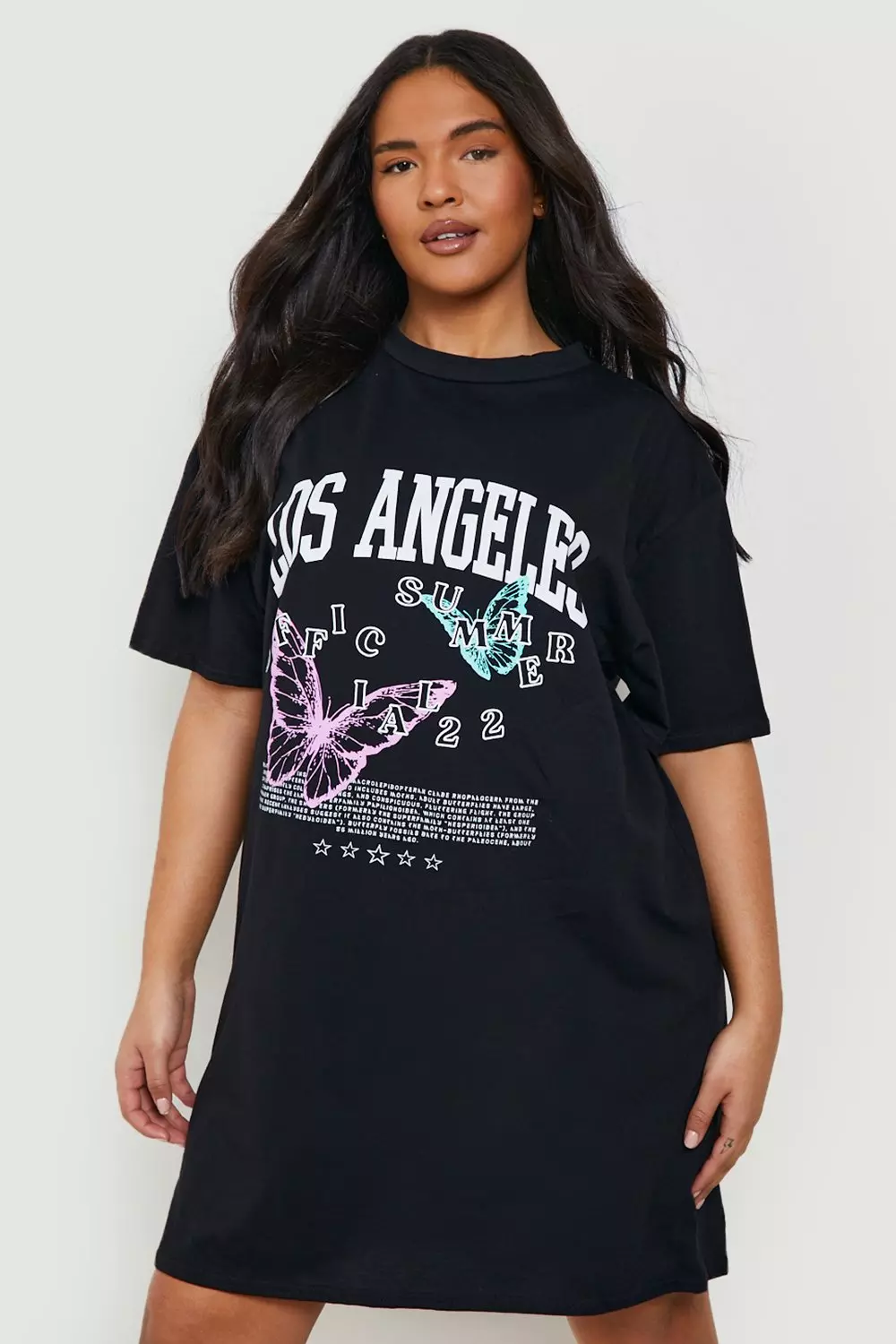 Black slogan t shirt dress online