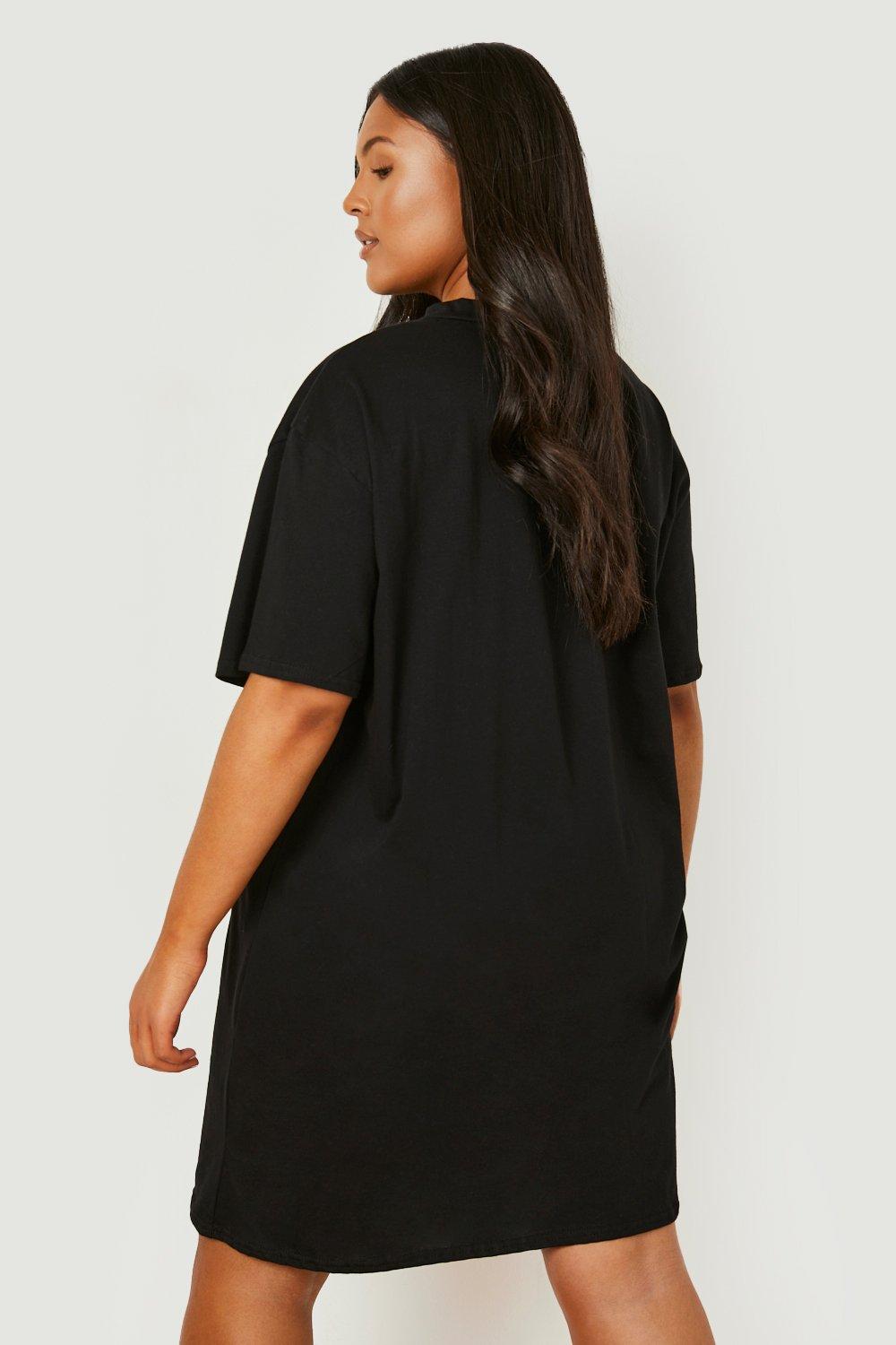 Plus size black fashion club dress