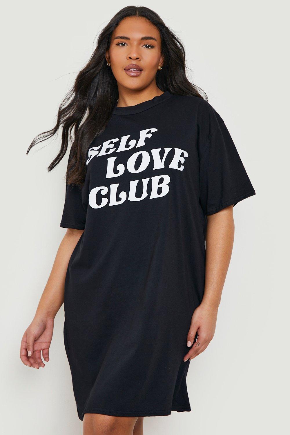 black slogan t shirt dress