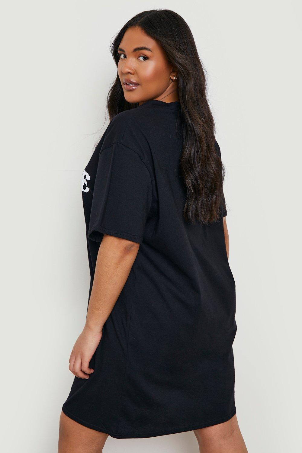 Plus size slogan t shirt dress online