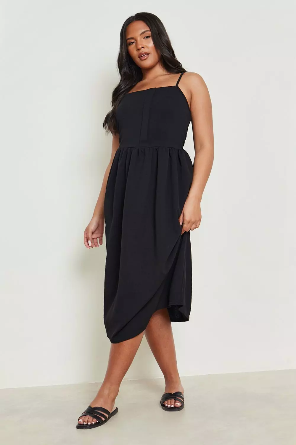 Strappy button front midi 2024 dress