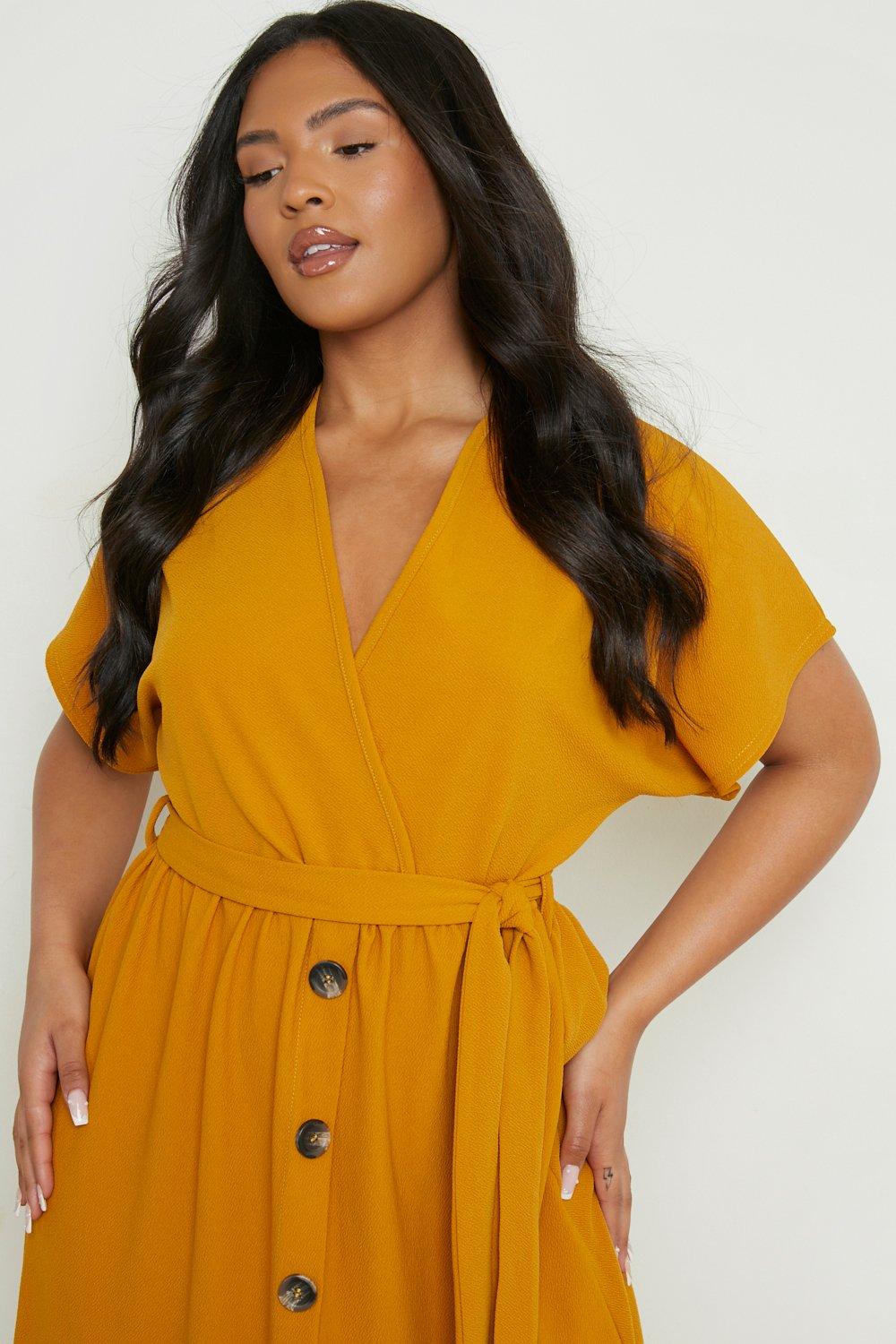 Mustard button shop down dress