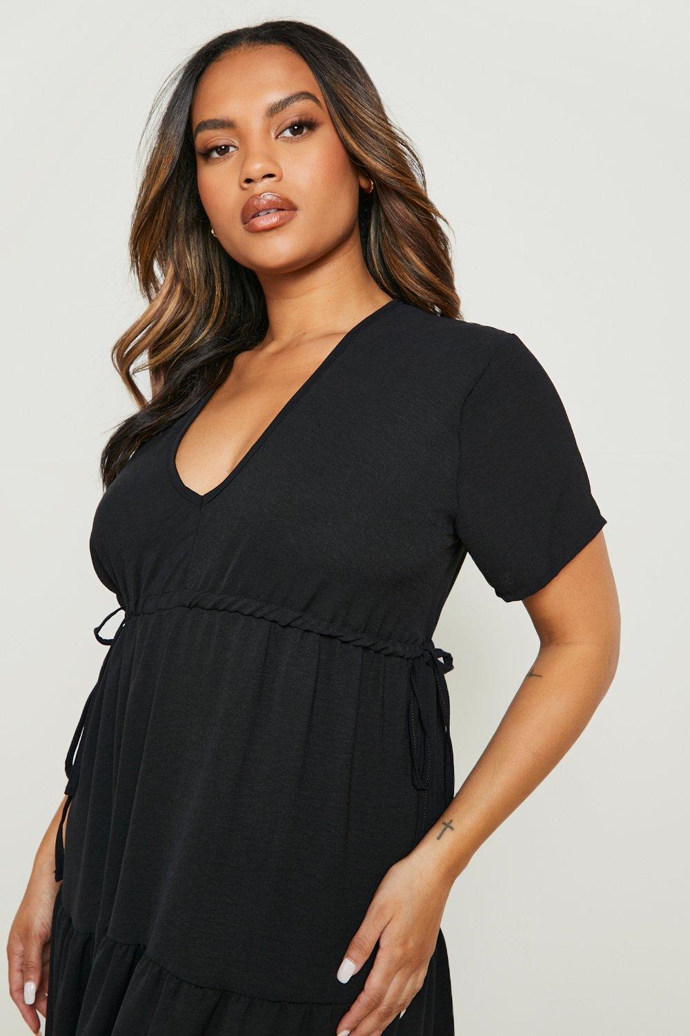 Maternity ruffle tie 2025 waist smock dress