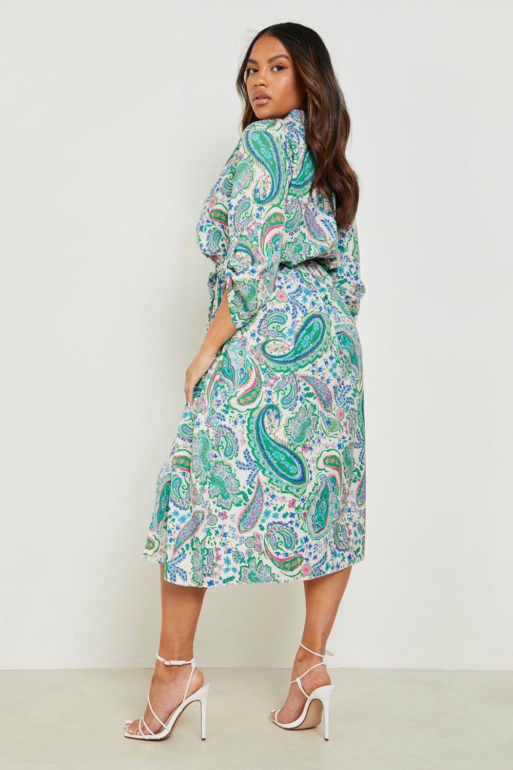 Boohoo paisley outlet print midi dress