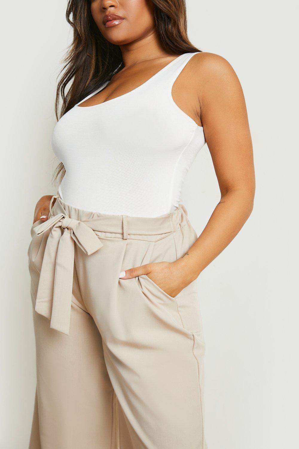 Boohoo tie hot sale waist trousers