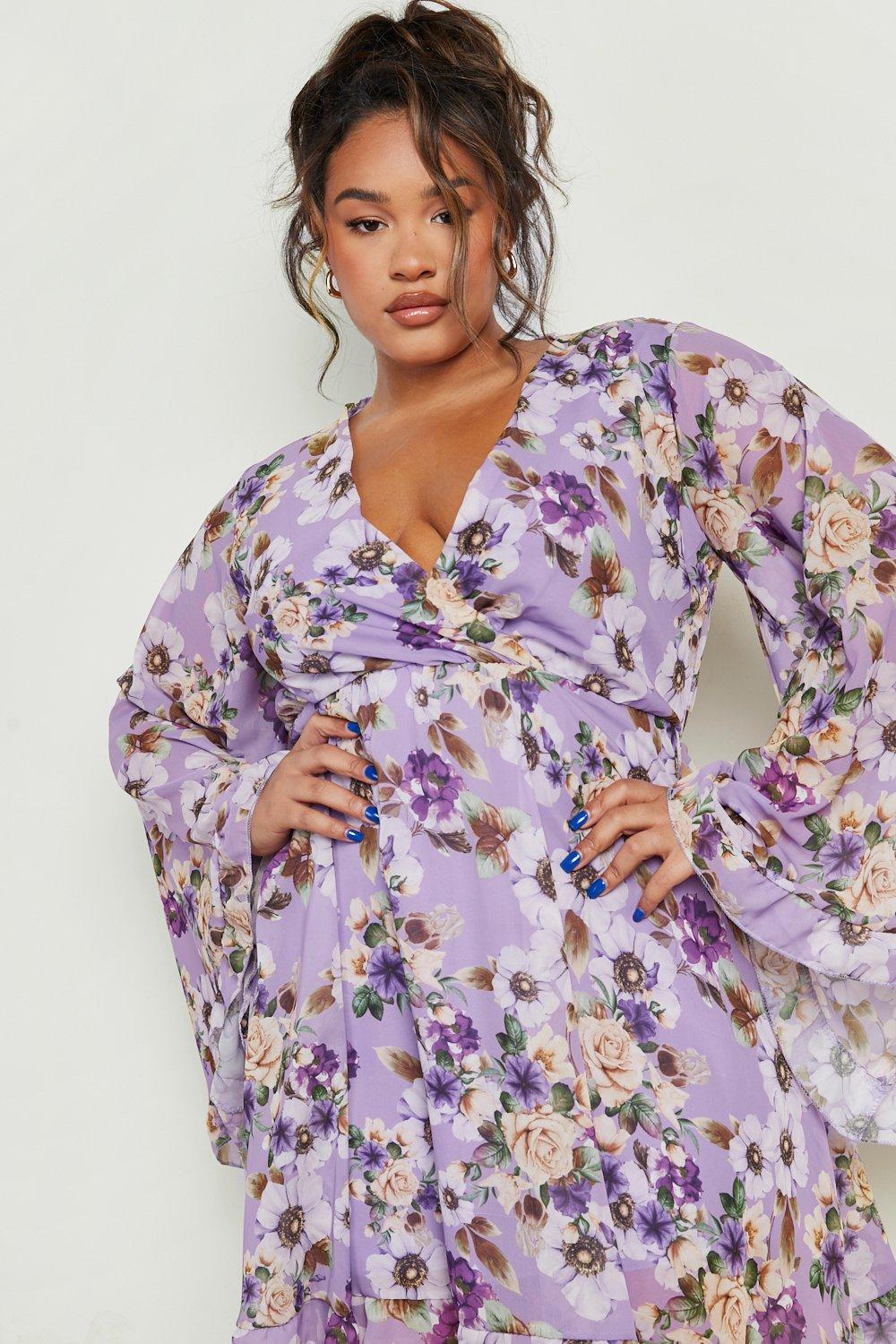 Lilac plus size dress online