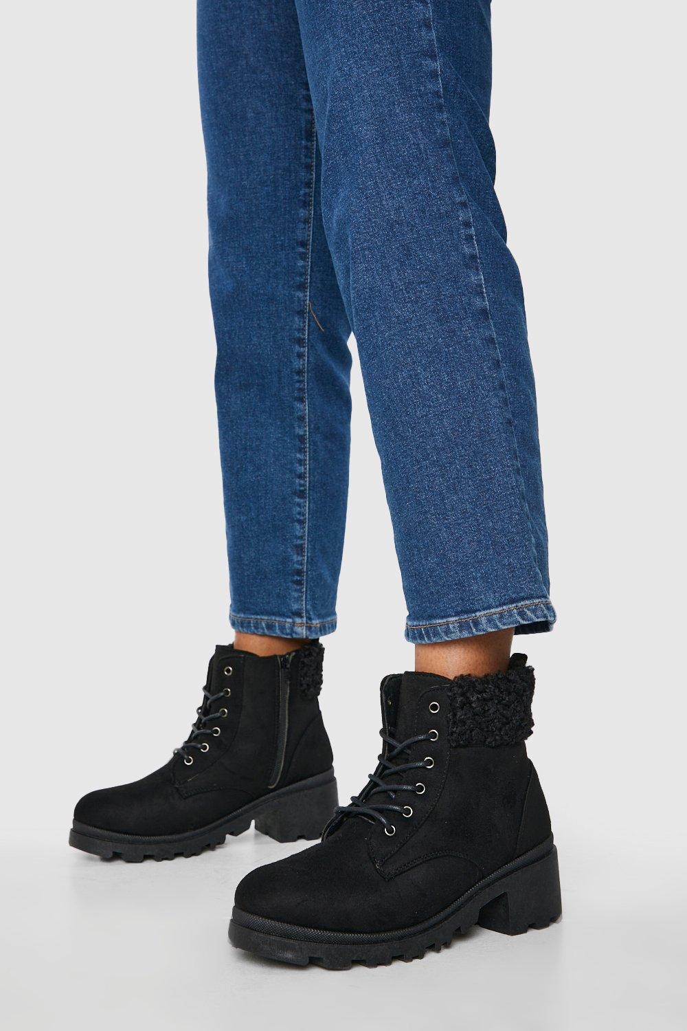 Wide store combat boots