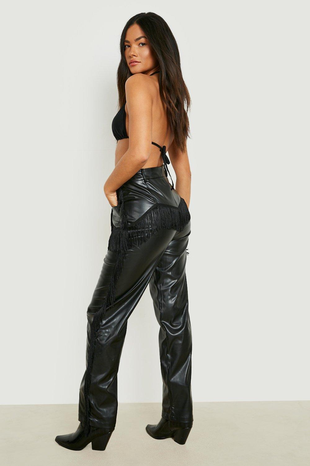 High Waisted Metallic Full Length Pants