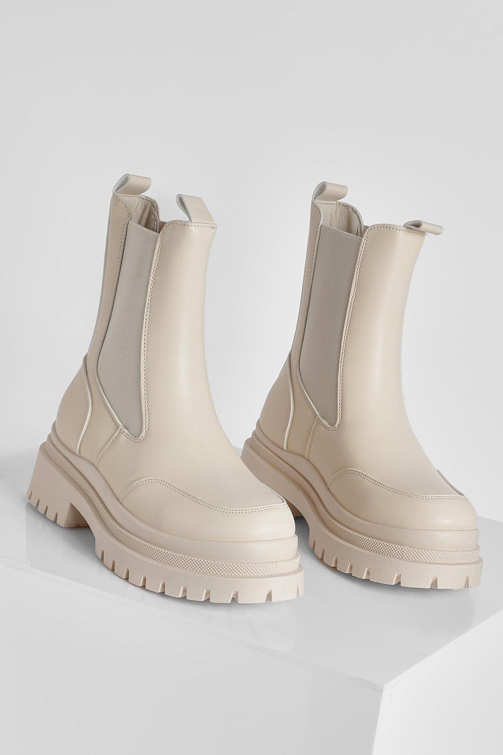 Cream chelsea boots on sale womens