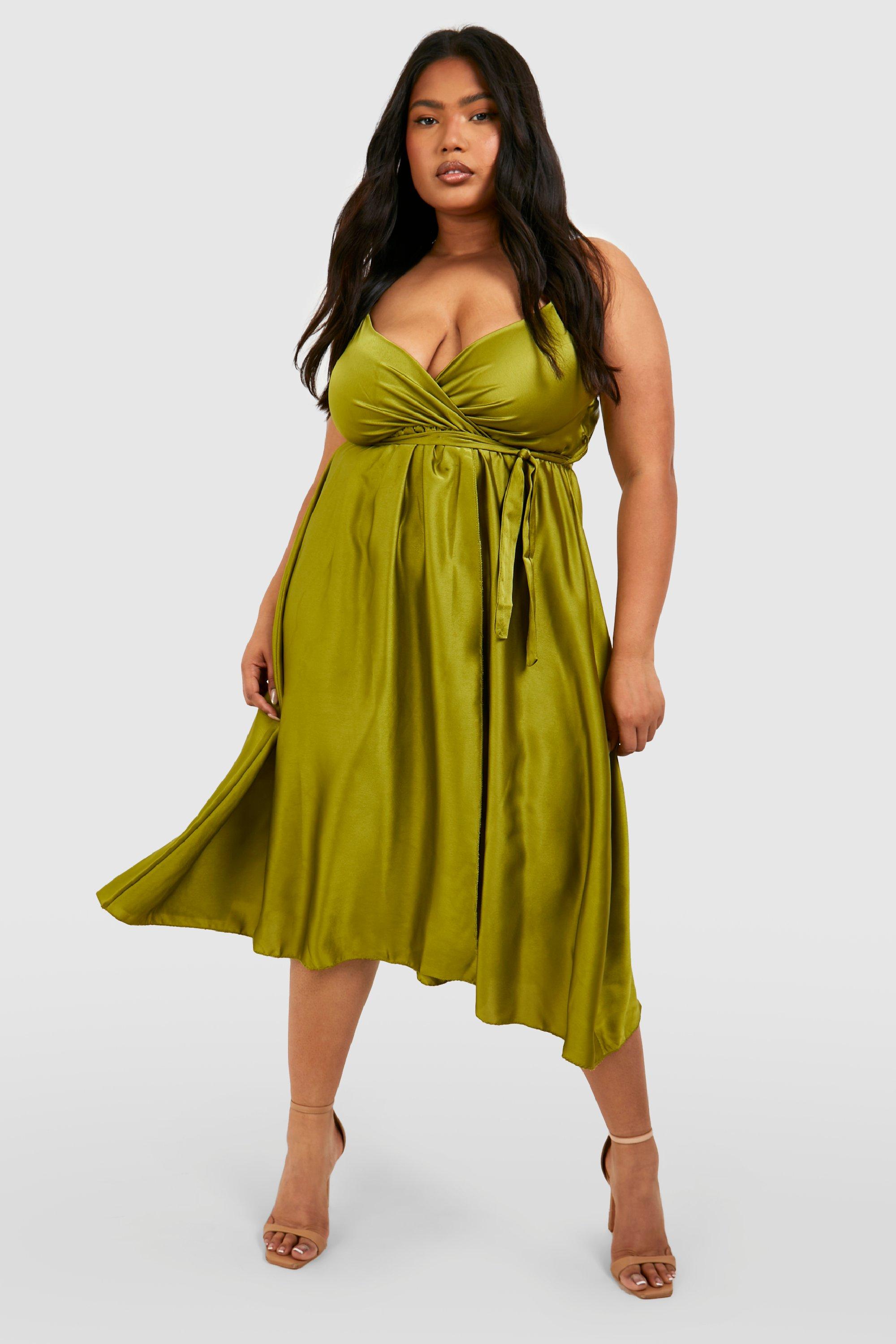 Plus size yellow midi dress sale