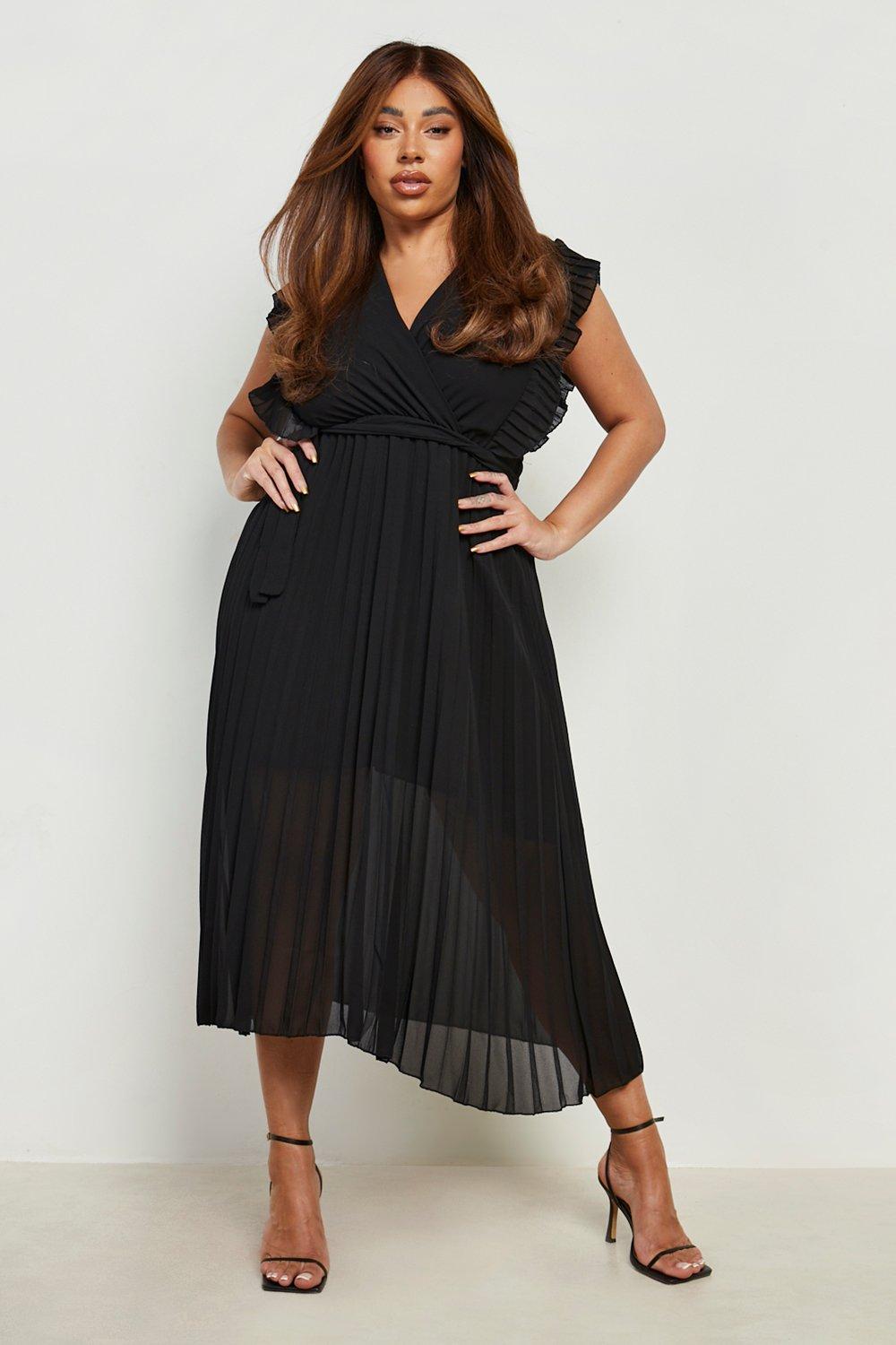 CURVE Pleated Midi Dress