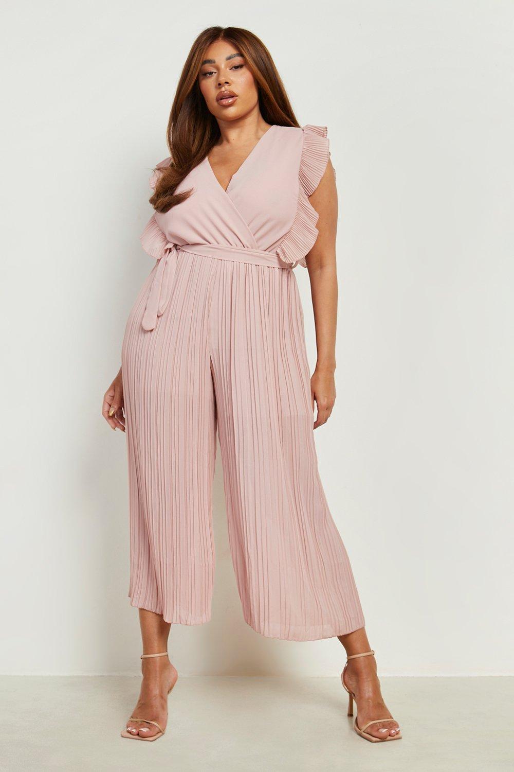 Plus Rib Twist Front Culotte Jumpsuit, Boohoo Twist Front Jumpsuit