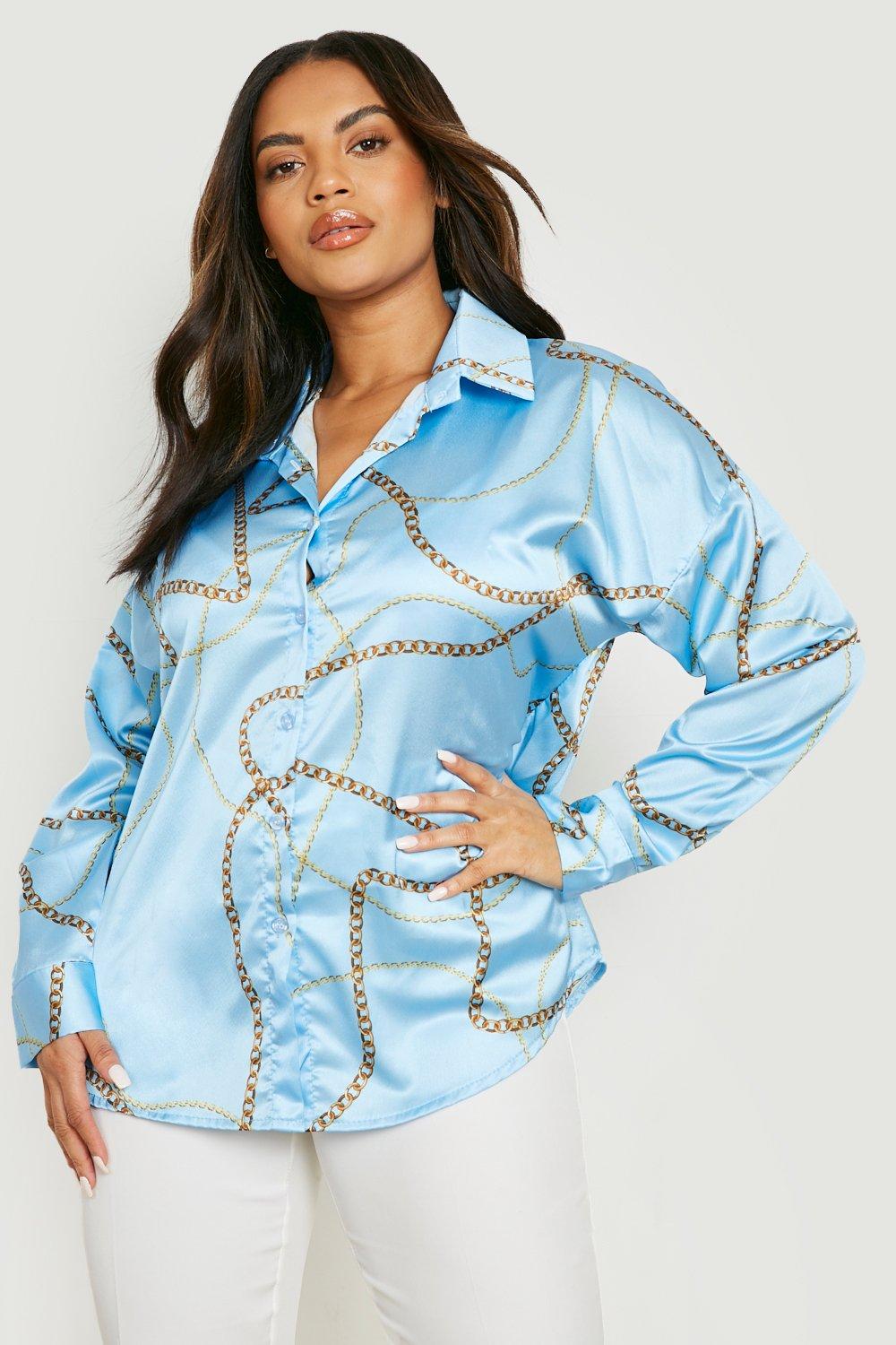 Green Chain Printed Satin Shirt