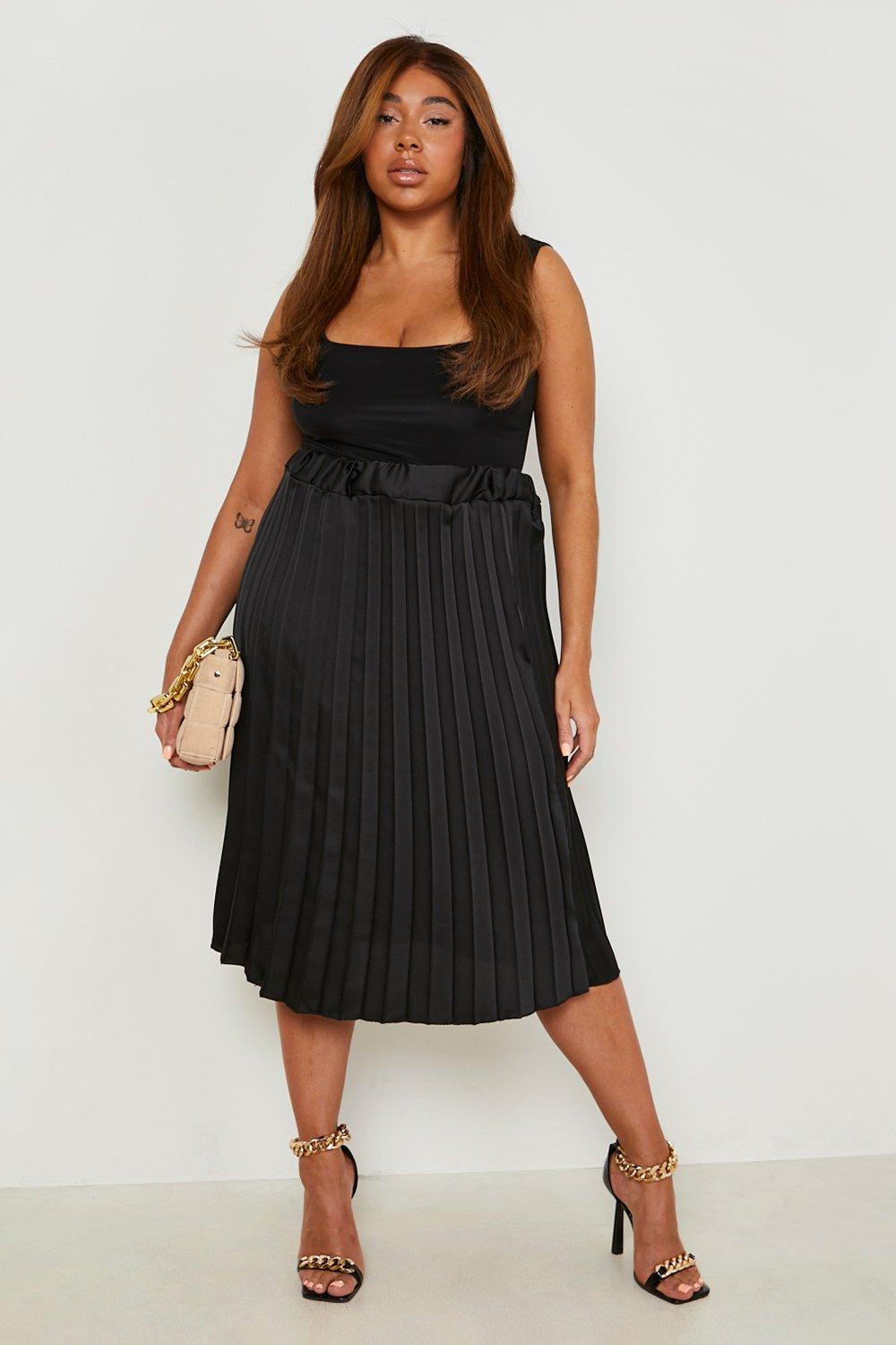 Plus size 2024 pleated skirt uk