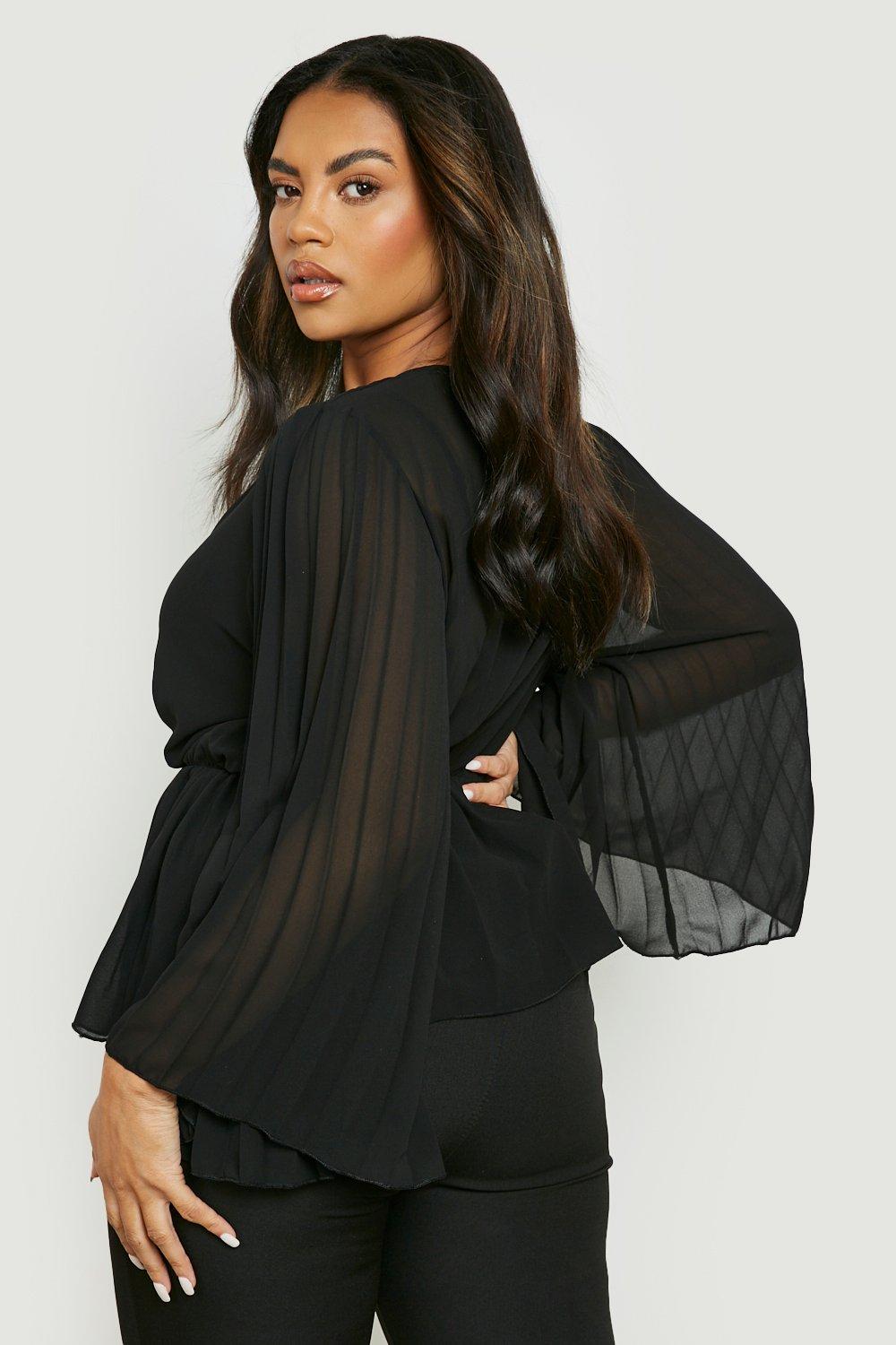 Peplum pleated top hotsell