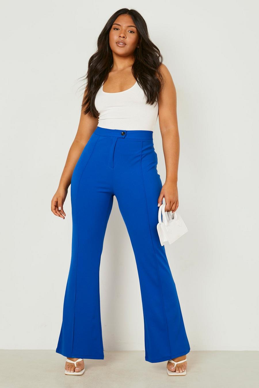 Grande taille - Pantalon flare slim, Blue image number 1