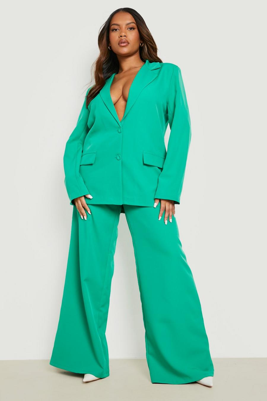 Grande taille - Pantalon de costume large, Green image number 1
