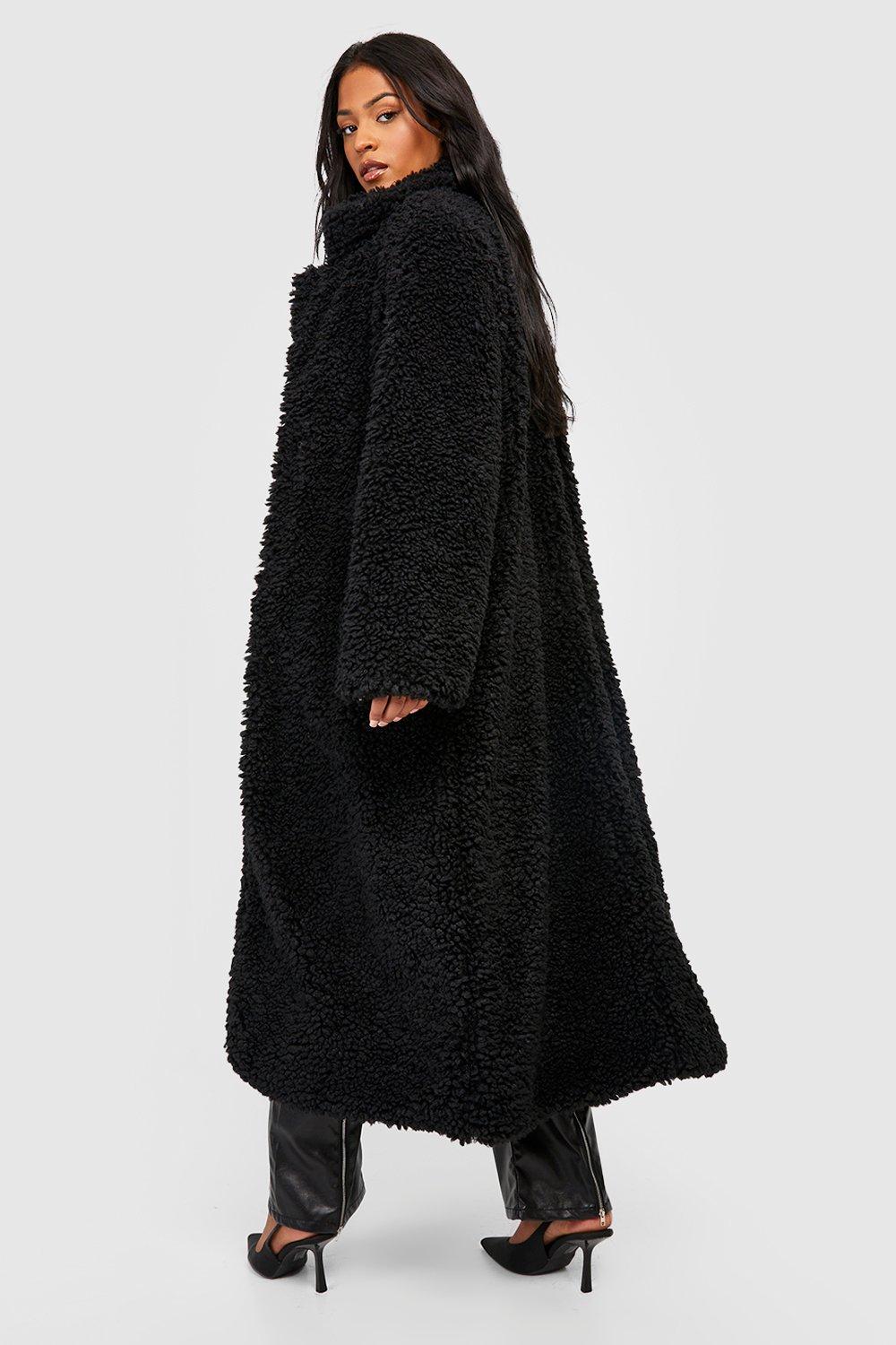 Long oversized teddy store coat