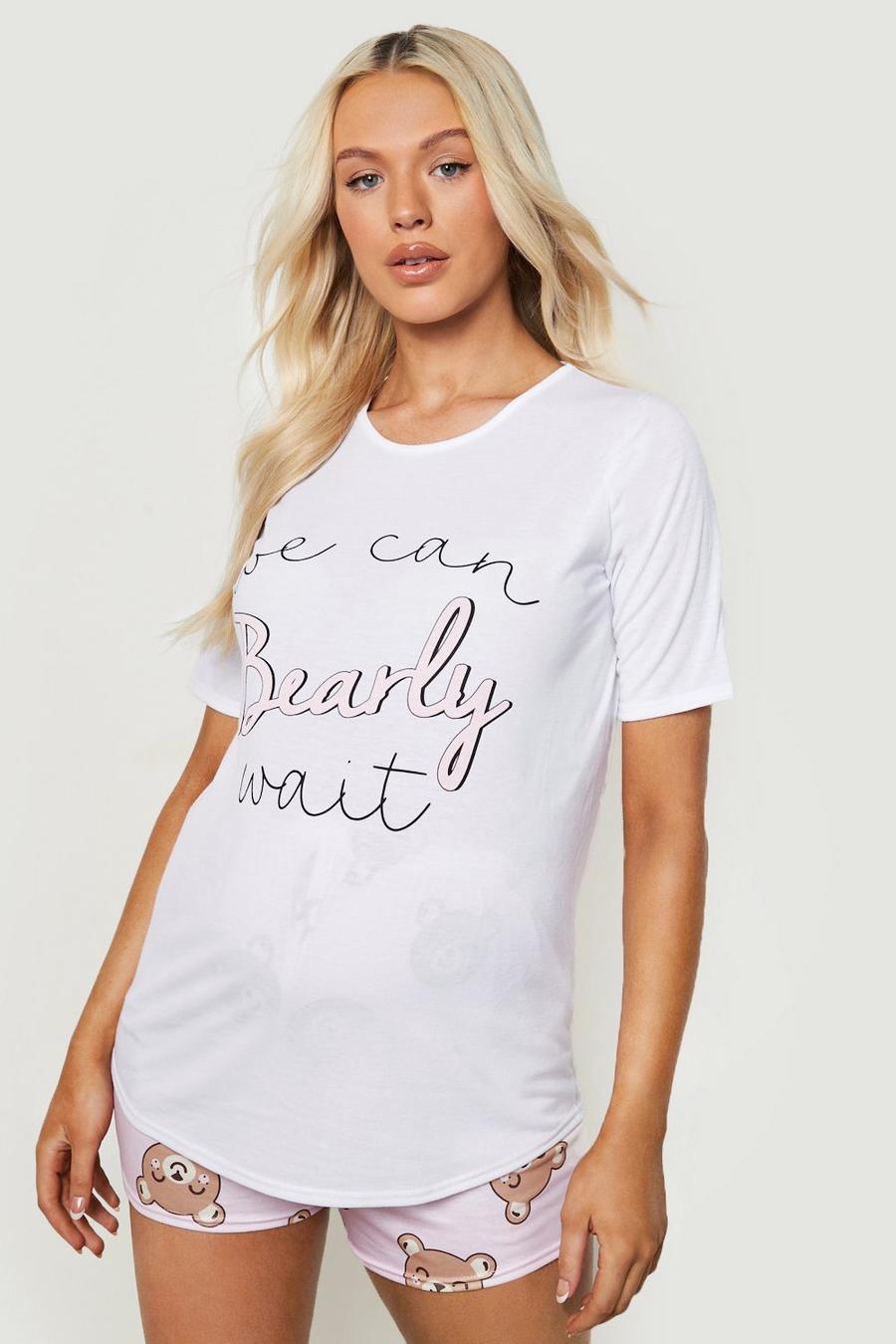 Brown Maternity 'We Can Bearly Wait' Short Pj Set