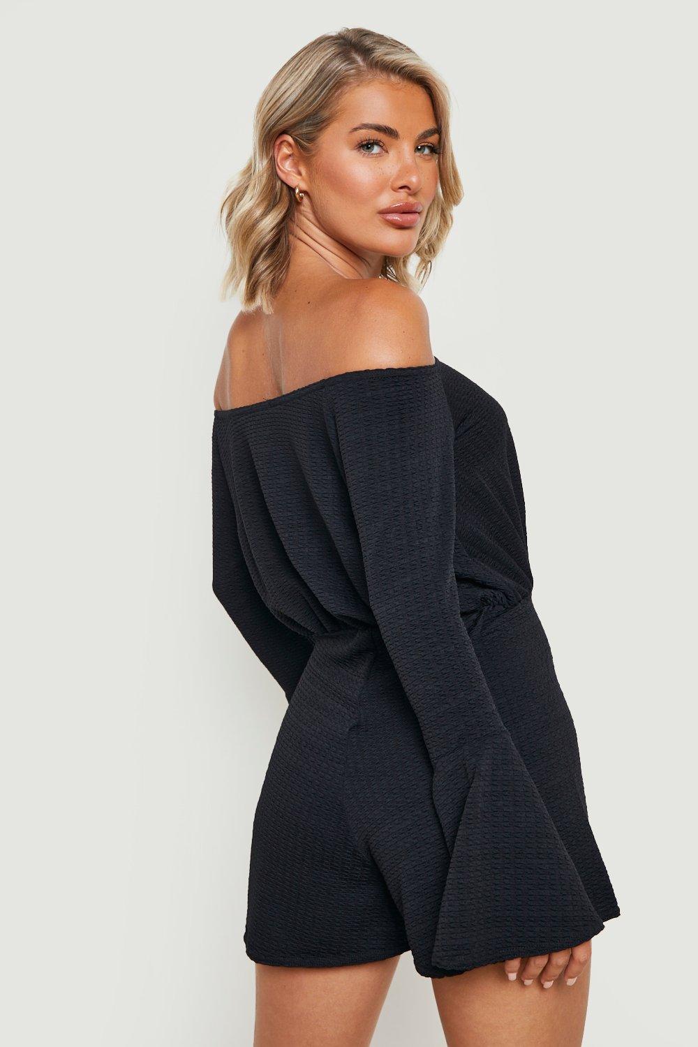 Velvet Off The Shoulder Corset Romper