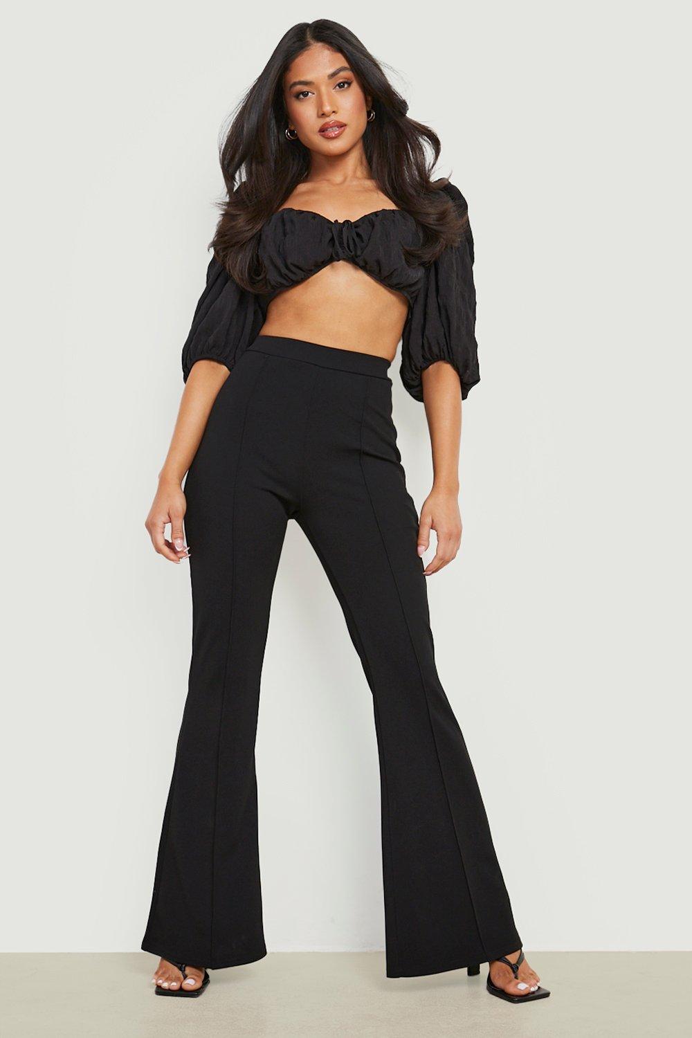 Petite Black Flared Trousers, Petite