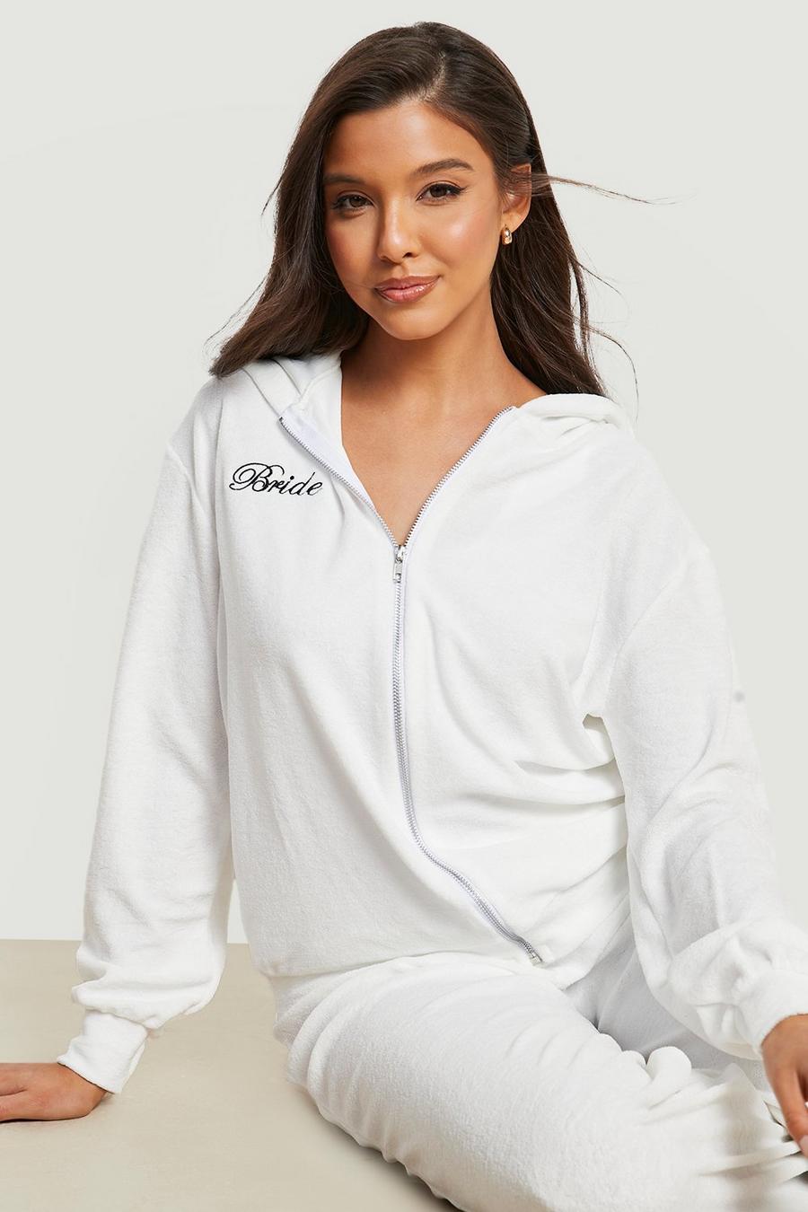White Bride Towelling Loungewear Tracksuit  image number 1