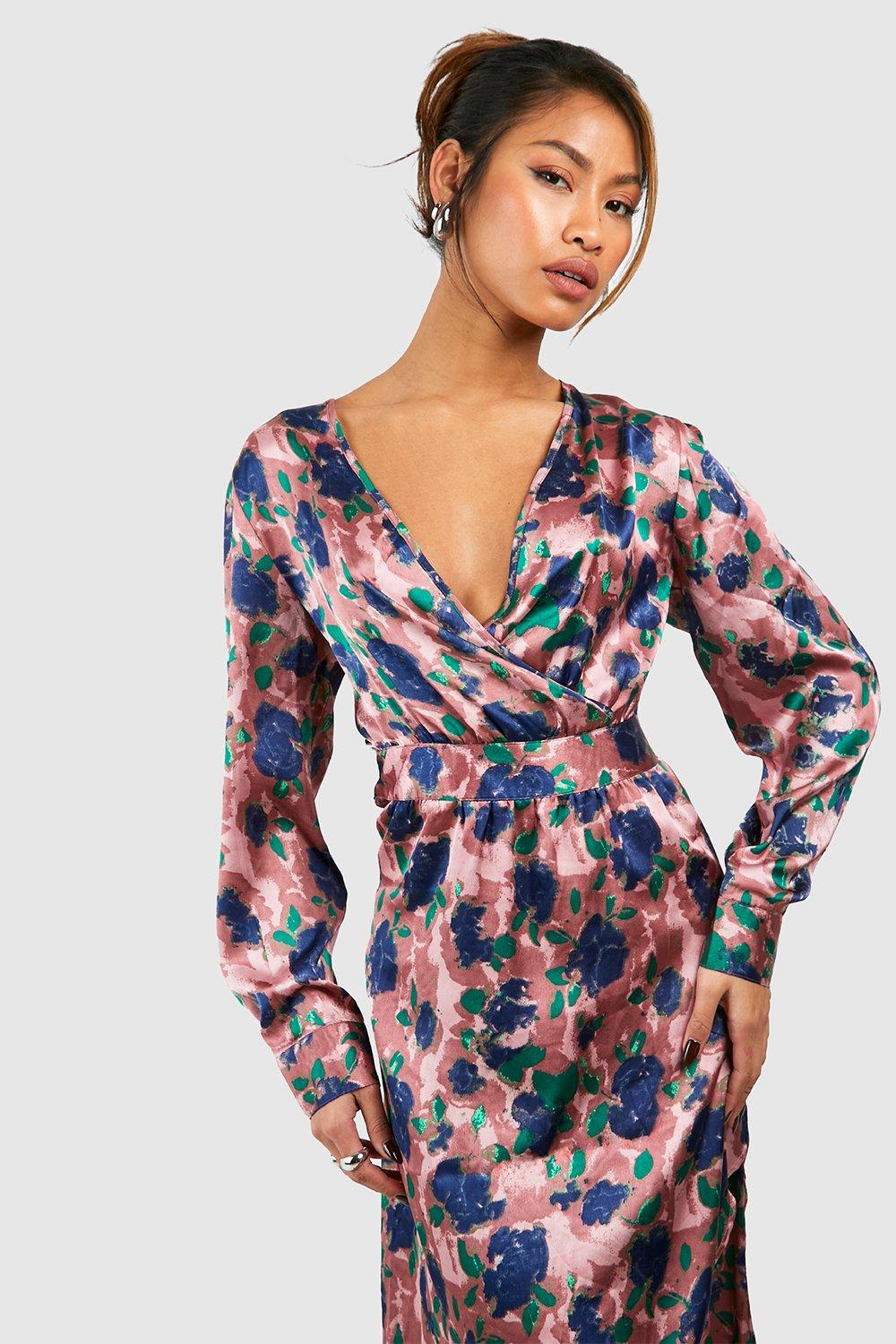 Satin 2024 print dress