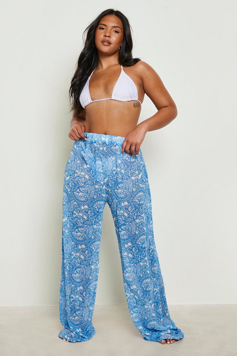 Blue Plus Paisley Beach Trousers image number 1