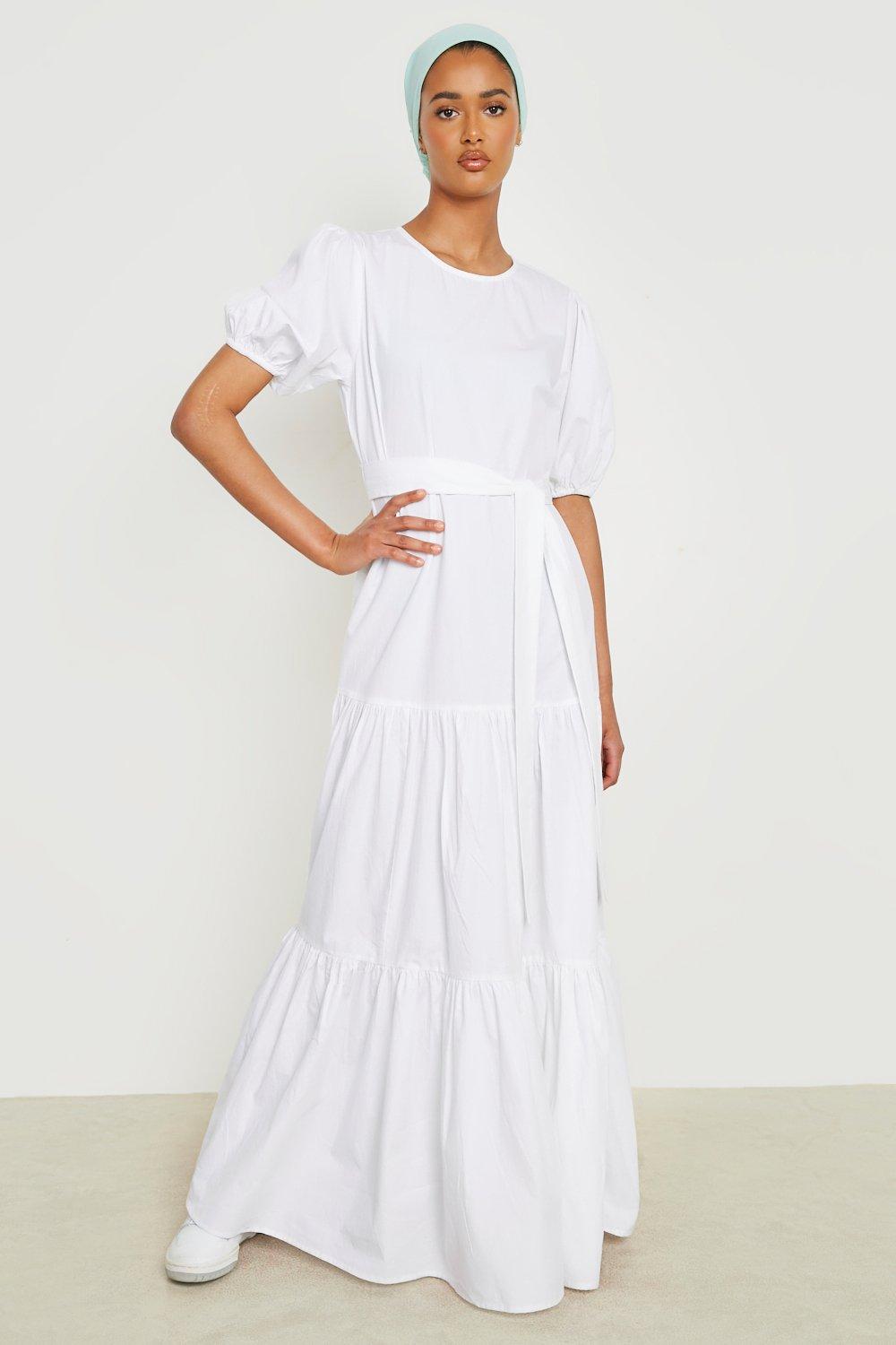 Boohoo white long dress hotsell