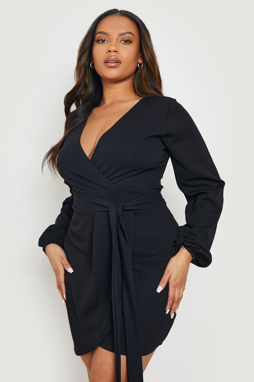 Sexy Plus Size Black Dresses boohoo UK