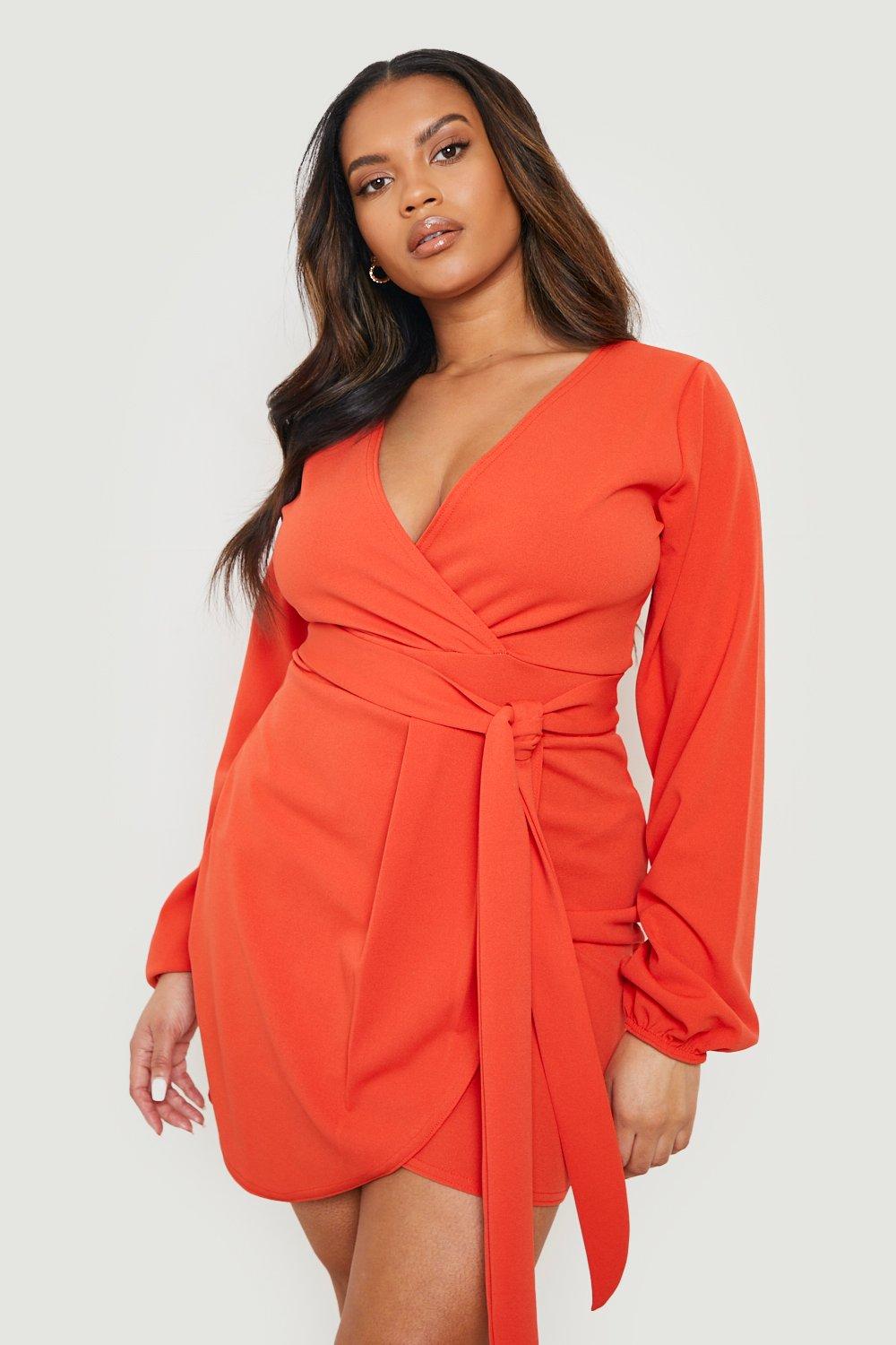 Plus Tie Belt Wrap Dress | boohoo USA