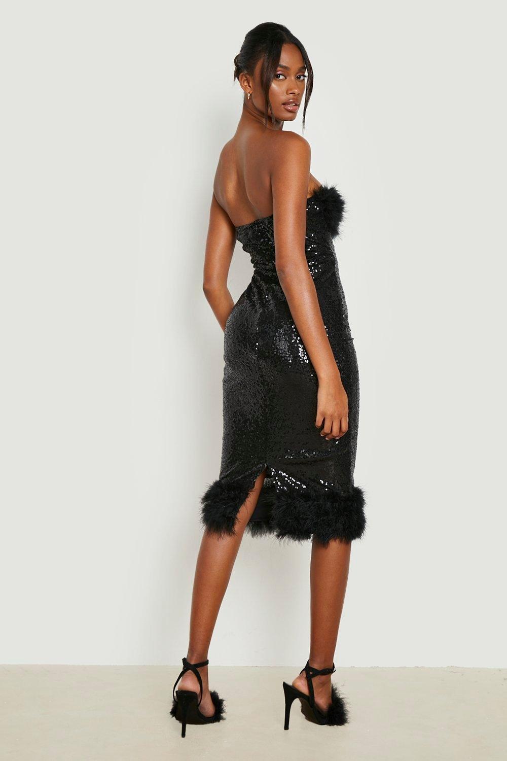 Sequin Feather Dress