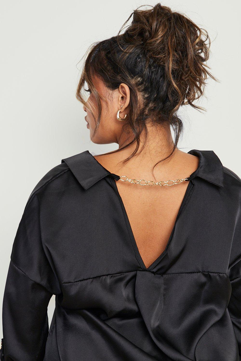 Oversized Chain Detail Self-Tie T-Shirt - Women - Ready-to-Wear