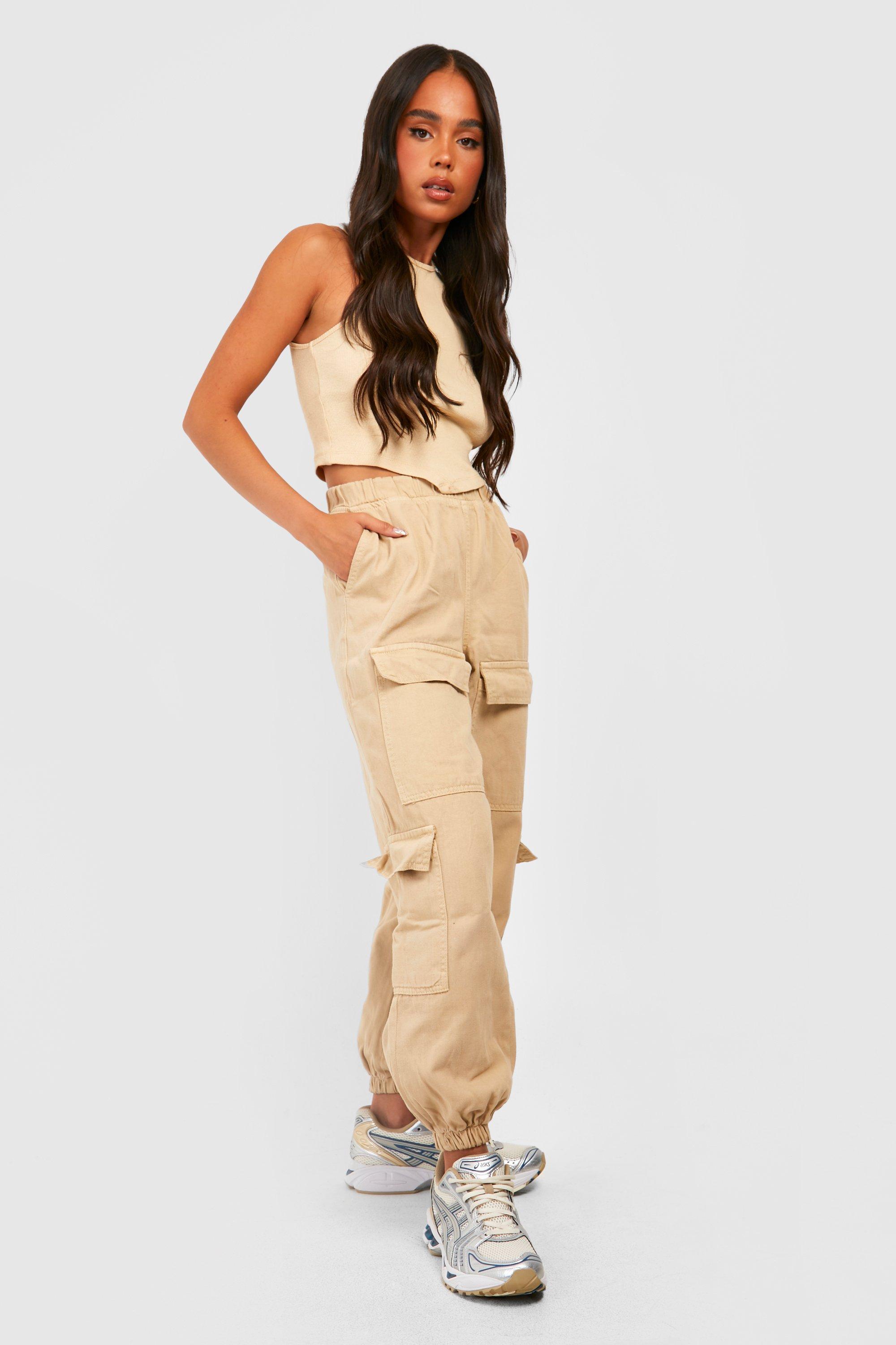 Petite Double Pocket Cuffed Cargo Joggers