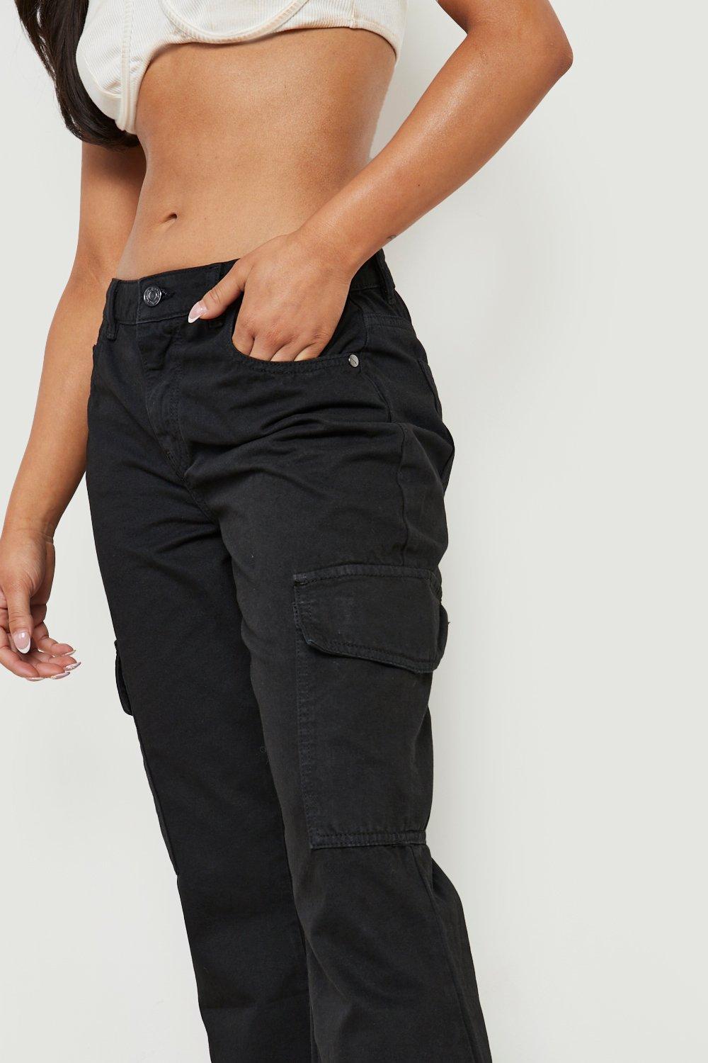 black petite cargo pants