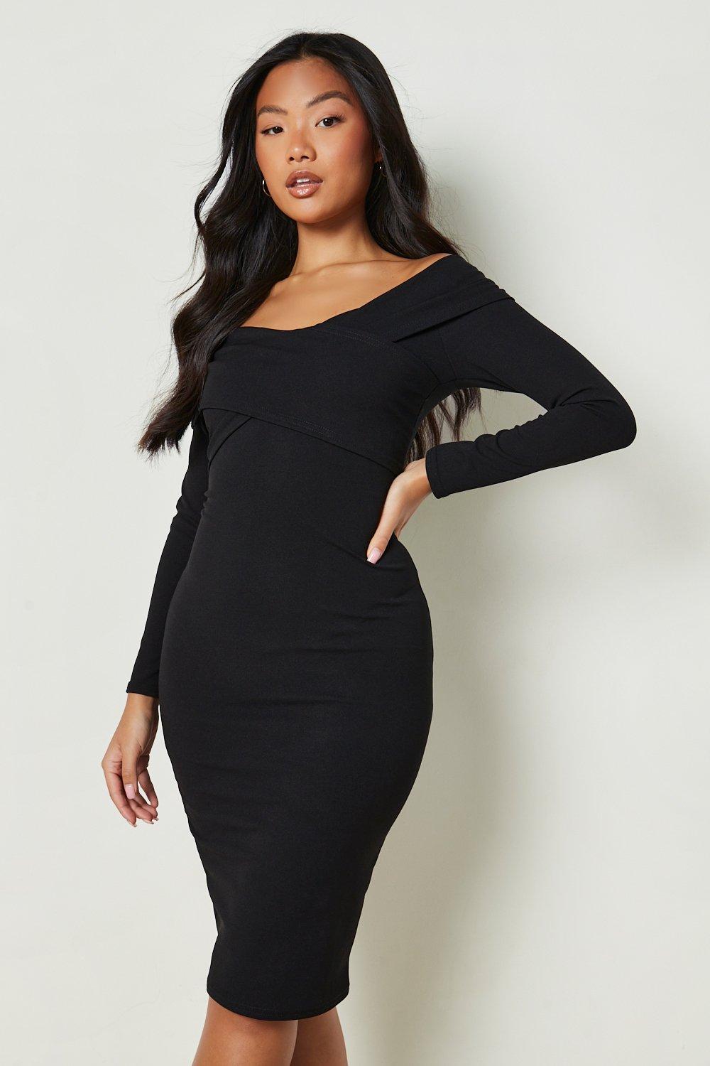 Boohoo petite 2024 black dress