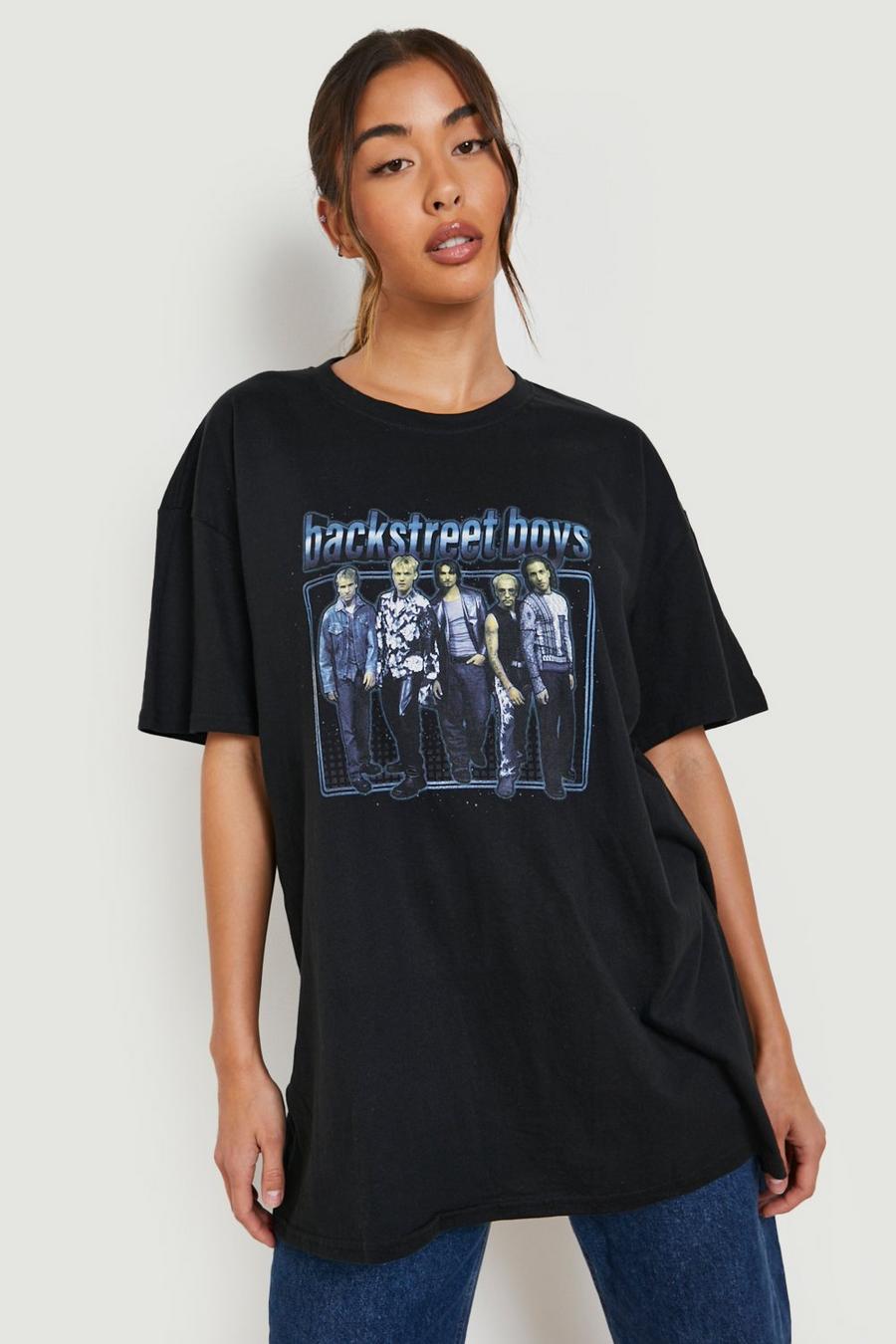 Black Backstreet Boys Oversized Band T-Shirt image number 1