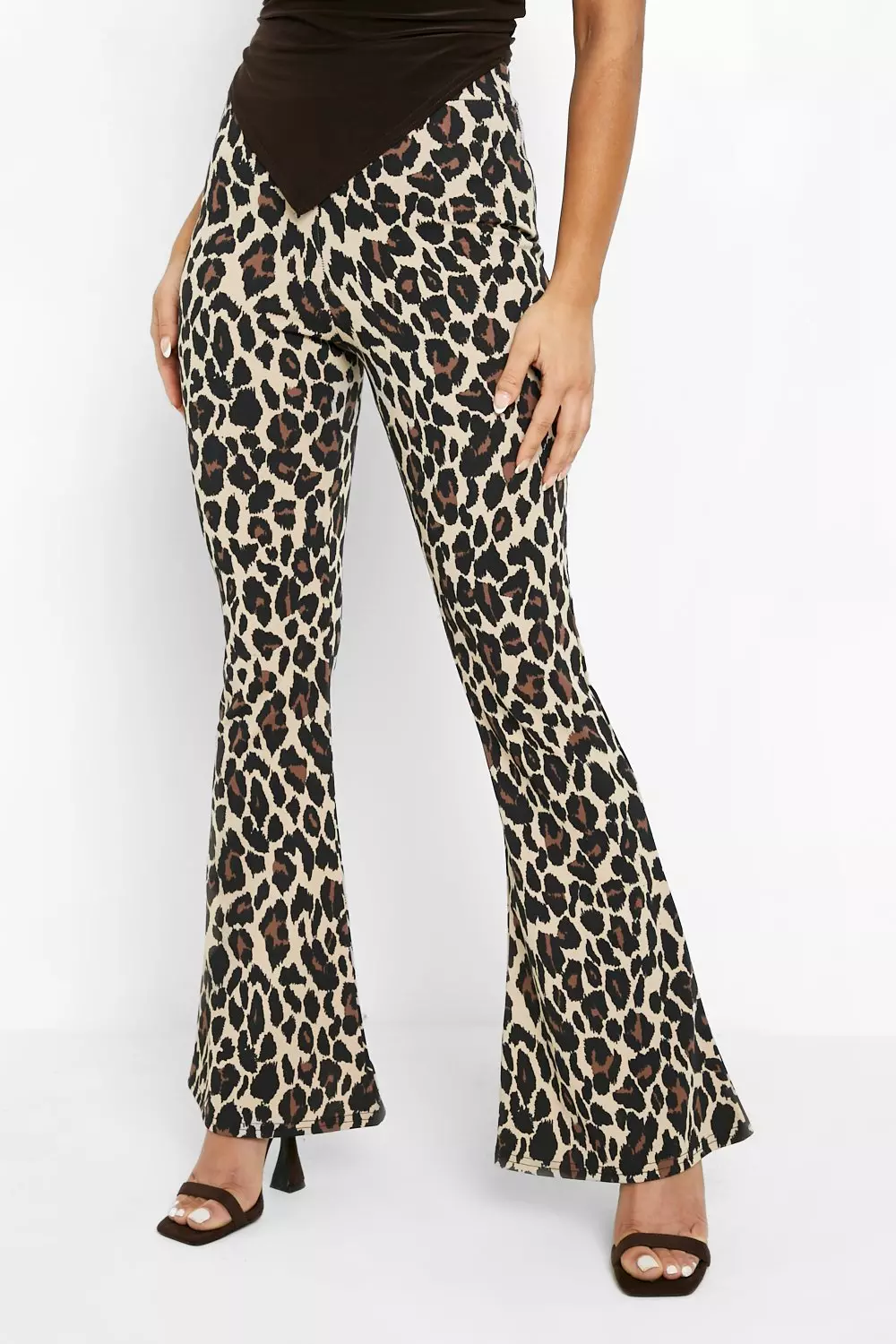 Petite leopard print outlet trousers