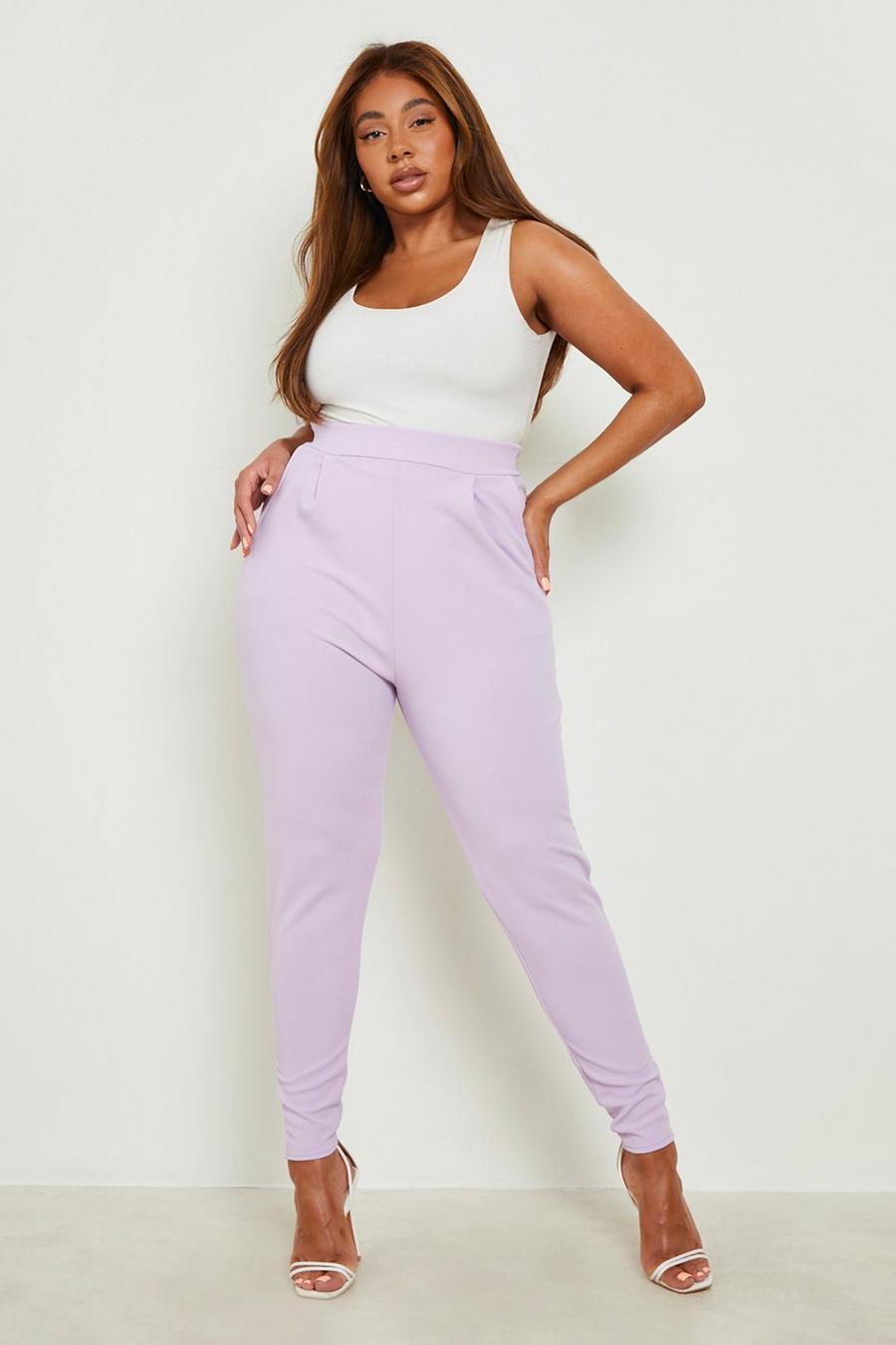 Lilac purple Plus Pleat Front Trouser