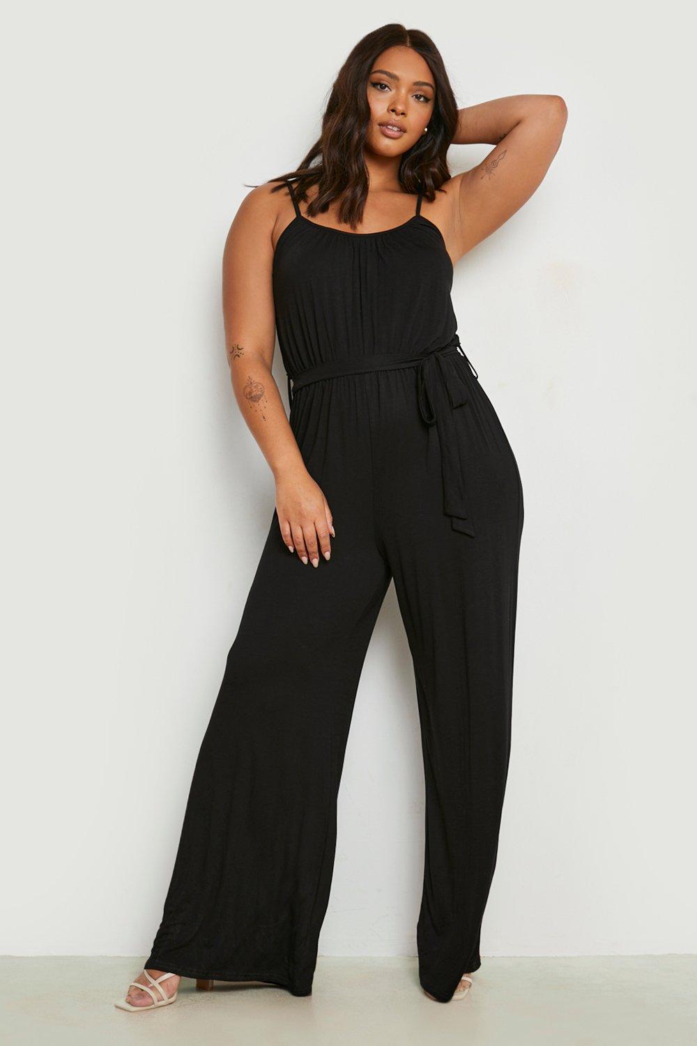 Slinky Zip Front V Neck Jumpsuit