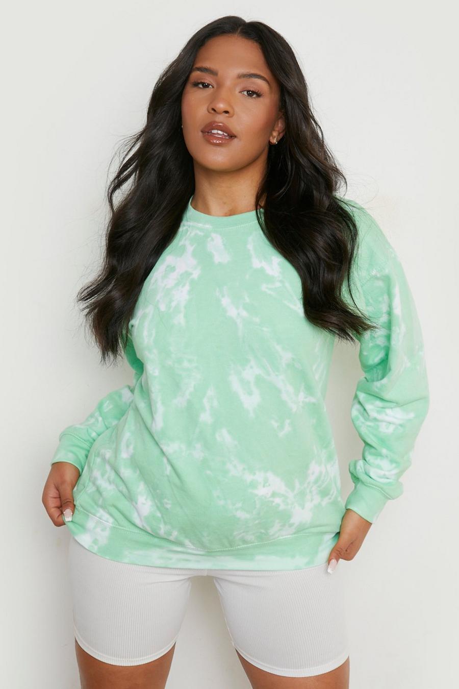 Green grön Plus - Oversize batikmönstrad sweatshirt