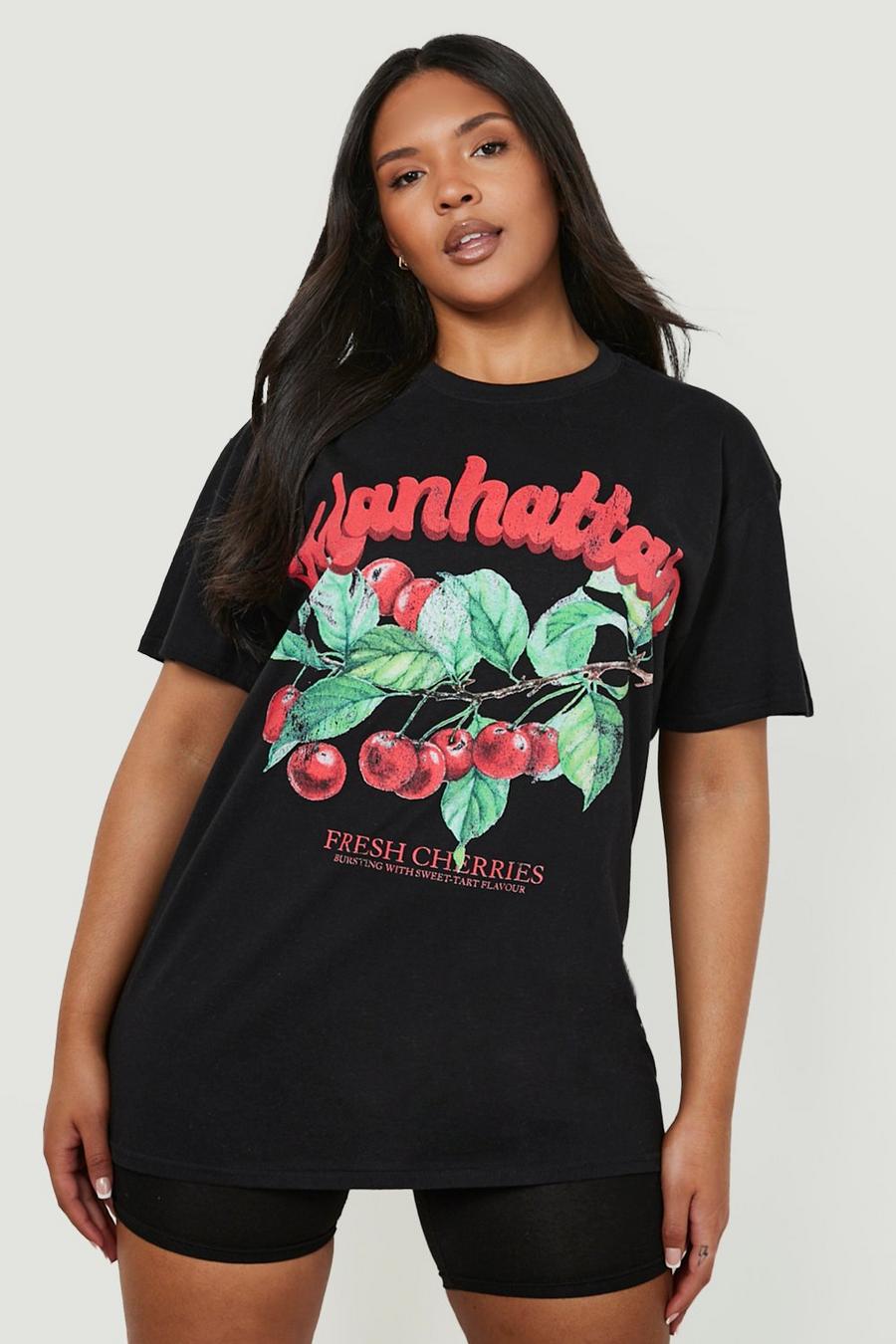 Black Plus Manhattan Fruit Print T-shirt  image number 1