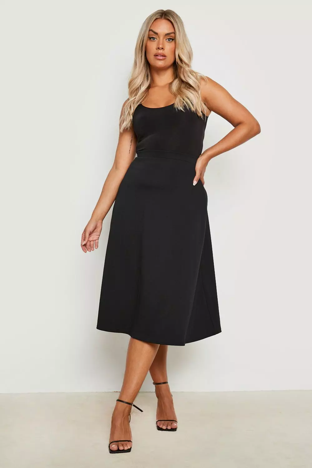 Plus size black crepe skirt best sale