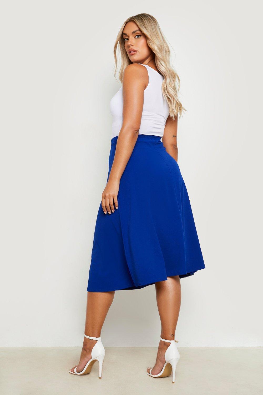 Royal blue shop skirt boohoo