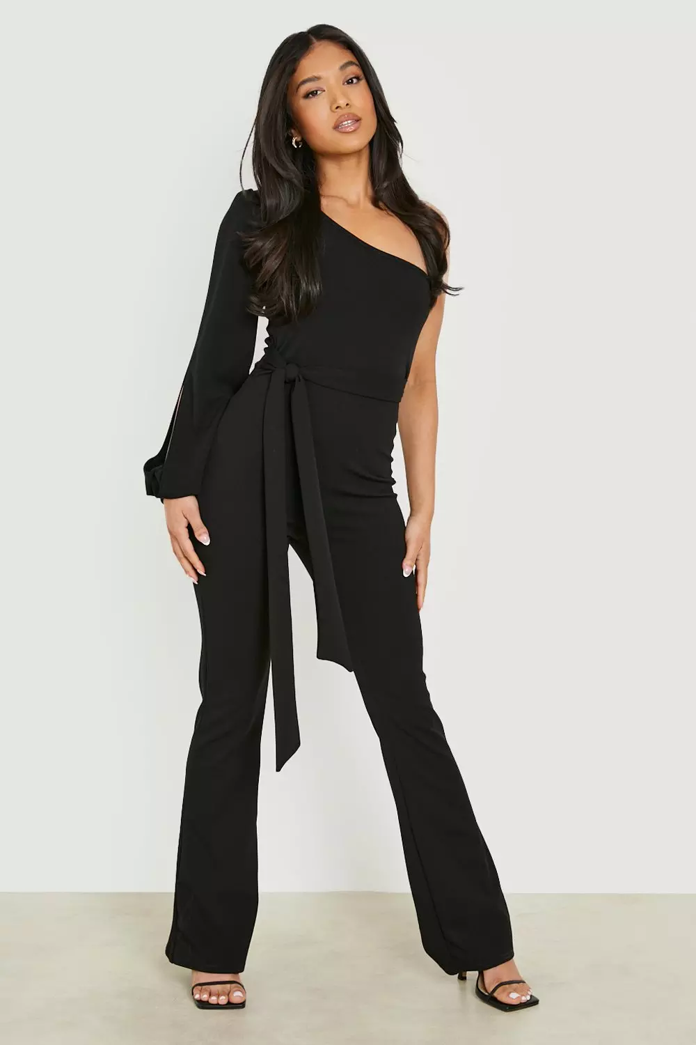 Petite cold hot sale shoulder jumpsuit