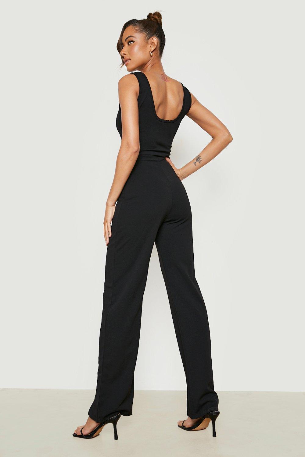 Wide leg hot sale split jumpsuit