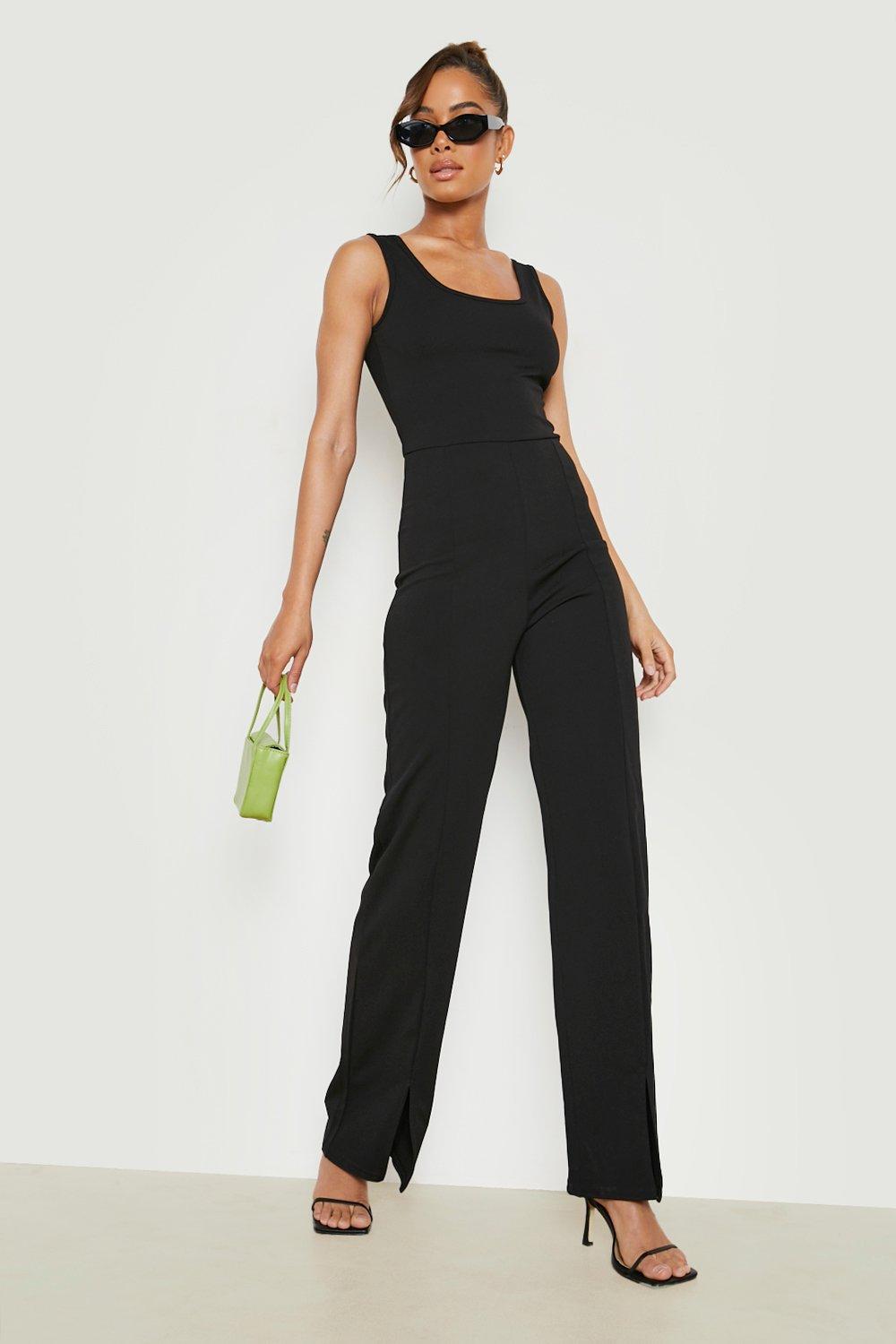 Square neck cheap wide leg jumpsuit