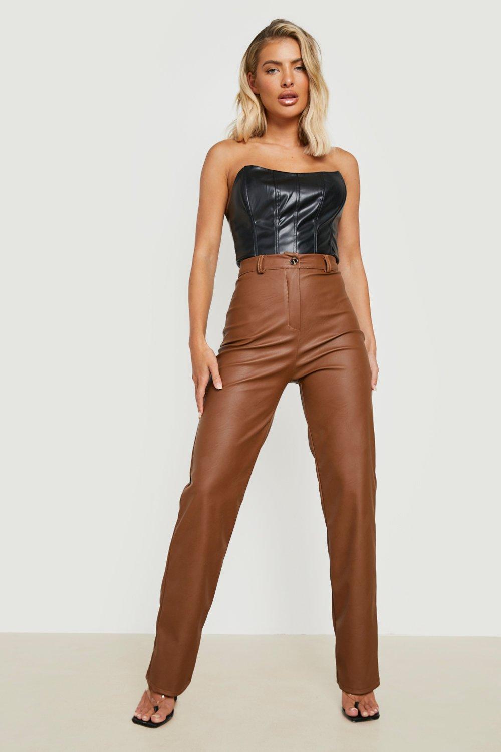 Faux leather hot sale trousers women