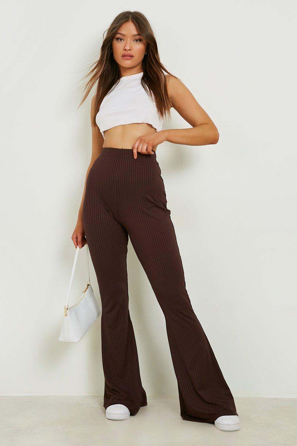 Ribbed skinny hot sale flares